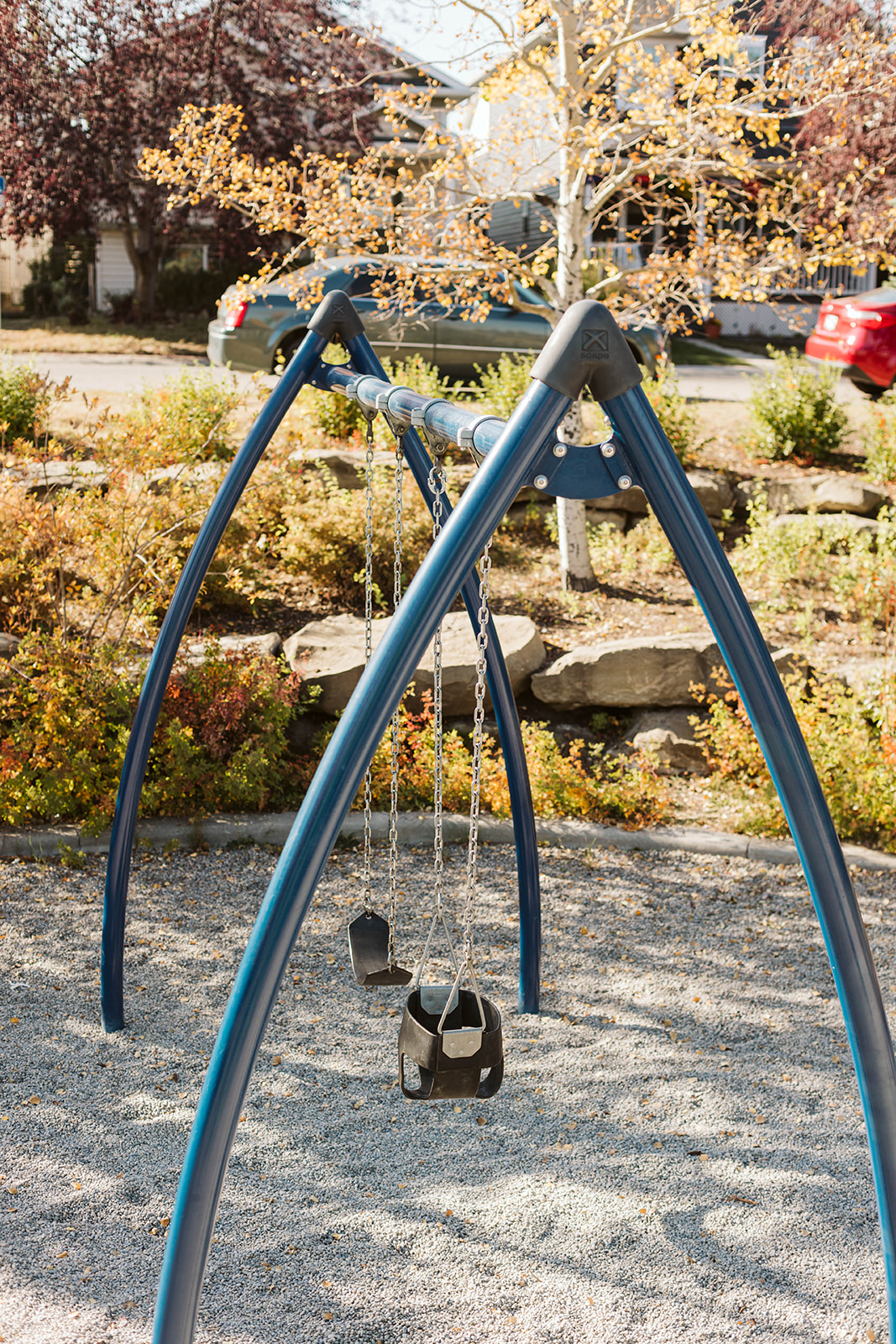 Avalon Playground playground equipment in Calgary, AB with rope bridges and climbing