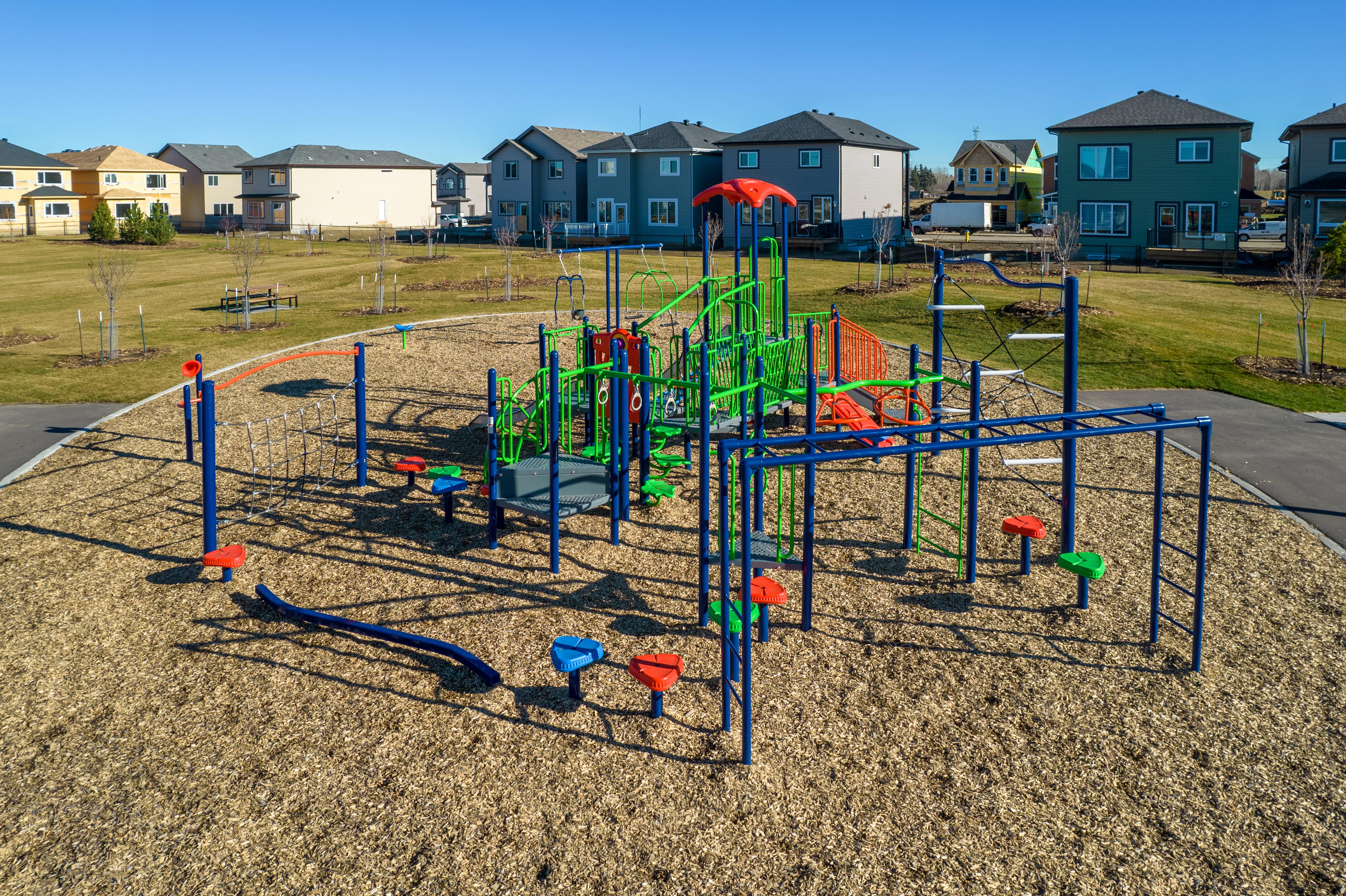 Aster Community Playground playground in Edmonton, AB with community playground, community hub playground