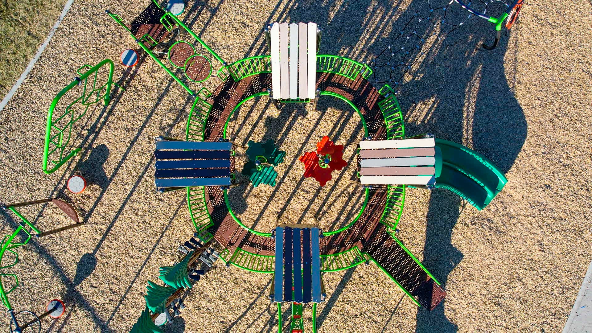 Forest Ridge playground equipment in Fort Saskatchewan, SK with natural and built play elements