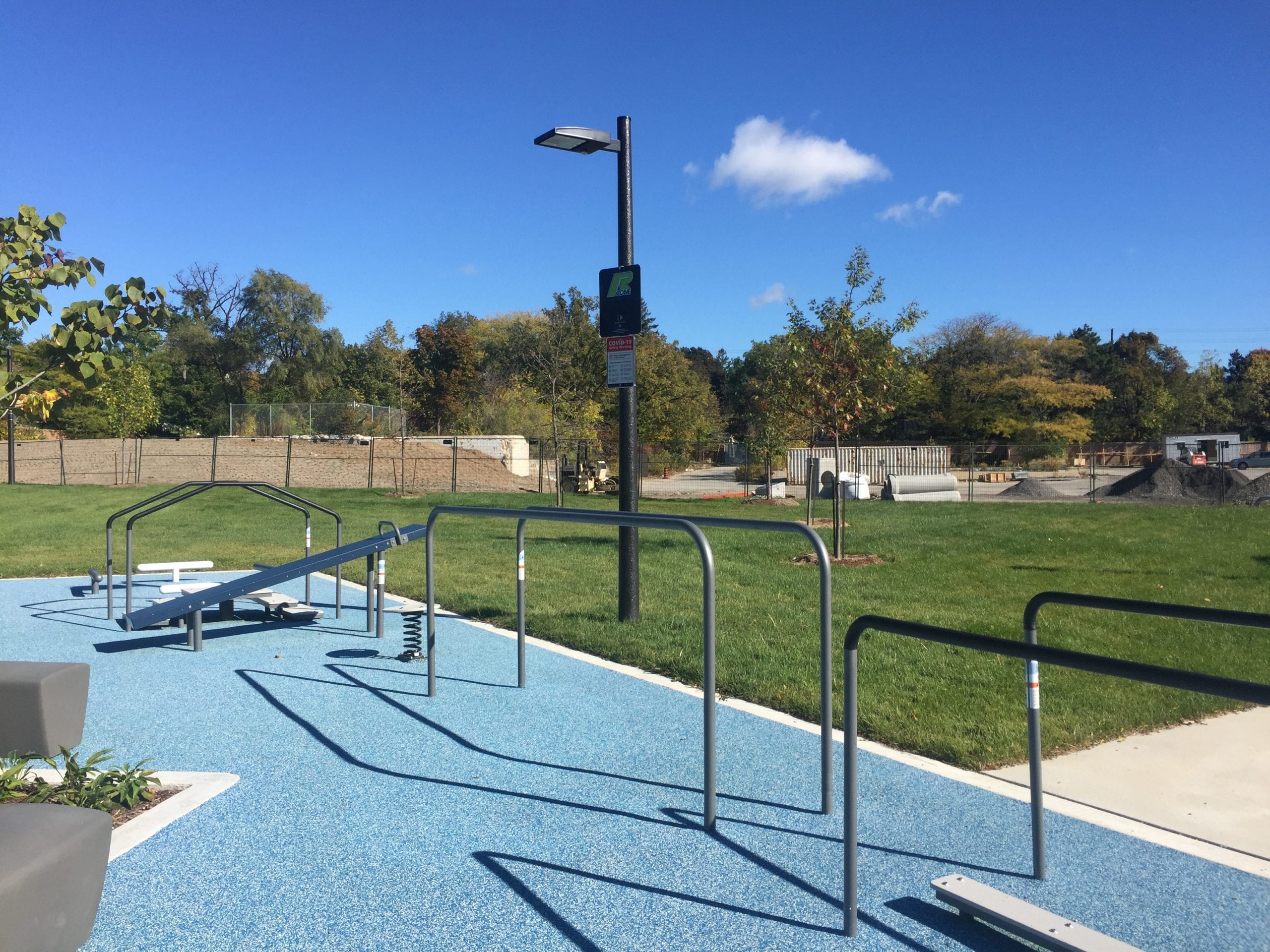 Oakville Trafalgar Community Centre playground equipment in Oakville, ON showing accessible play equipment