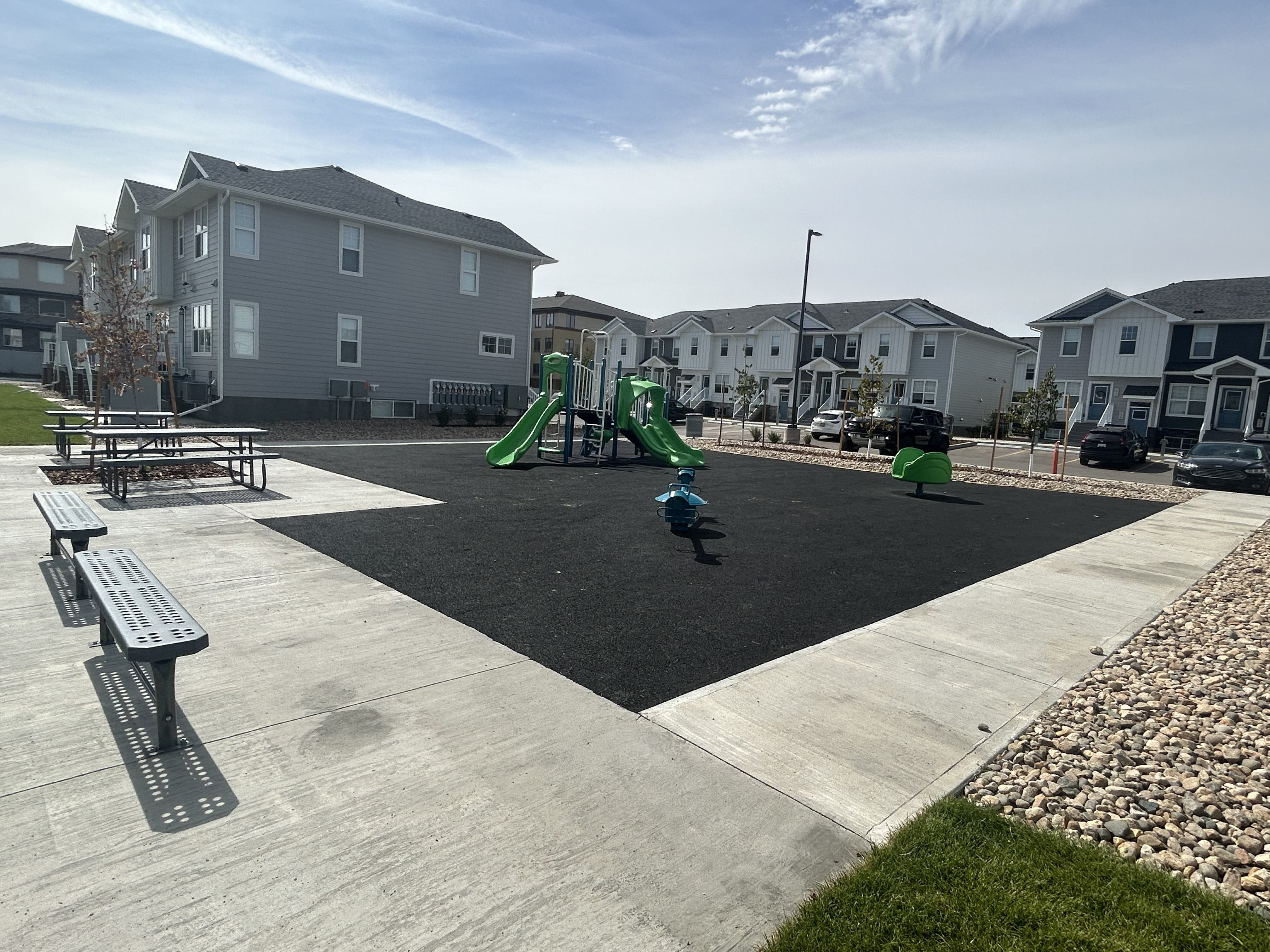 Windsor Park playground in Regina, SK with inclusive modern playground