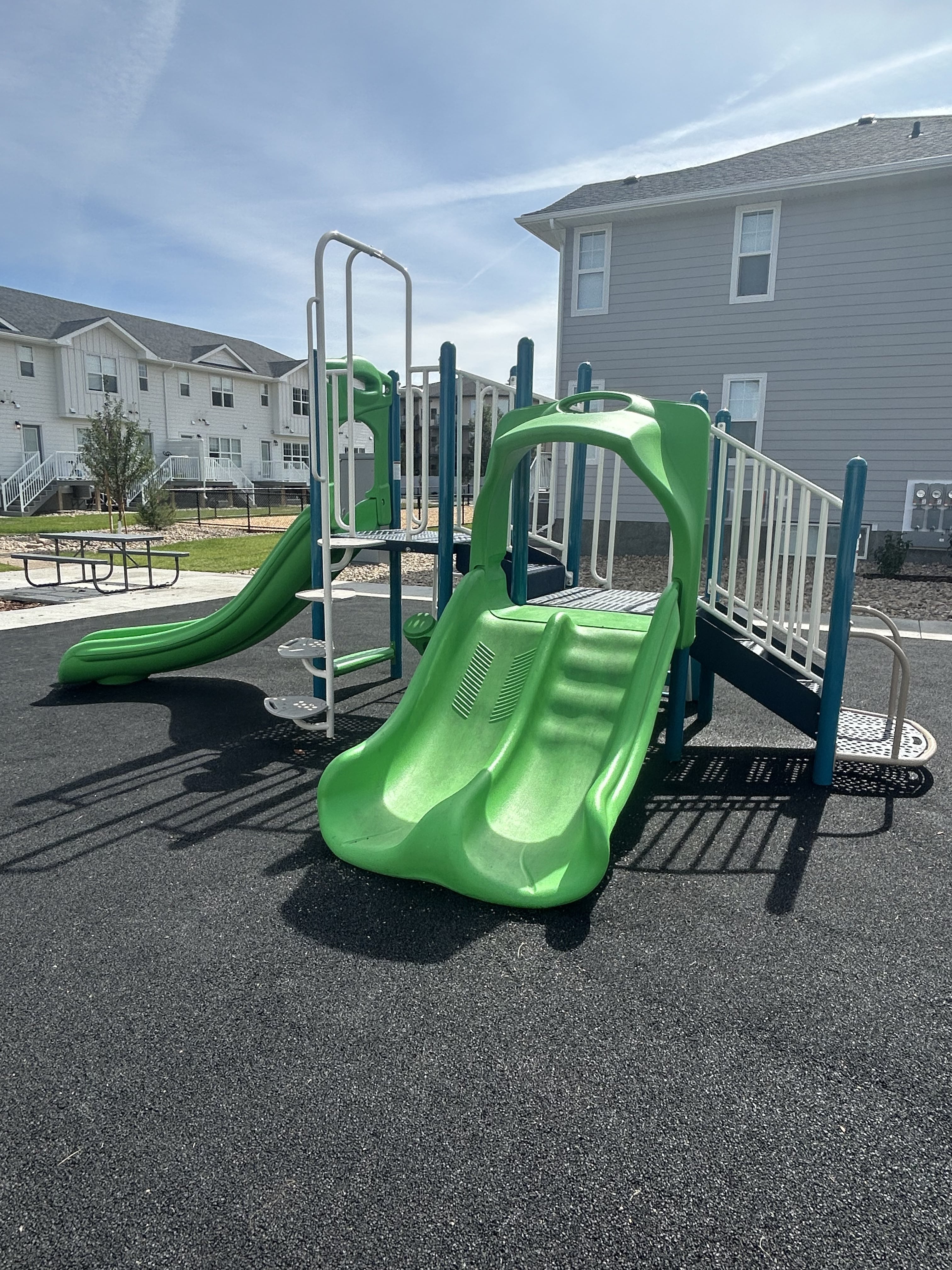Windsor Park playground equipment in Regina, SK with inclusive play features