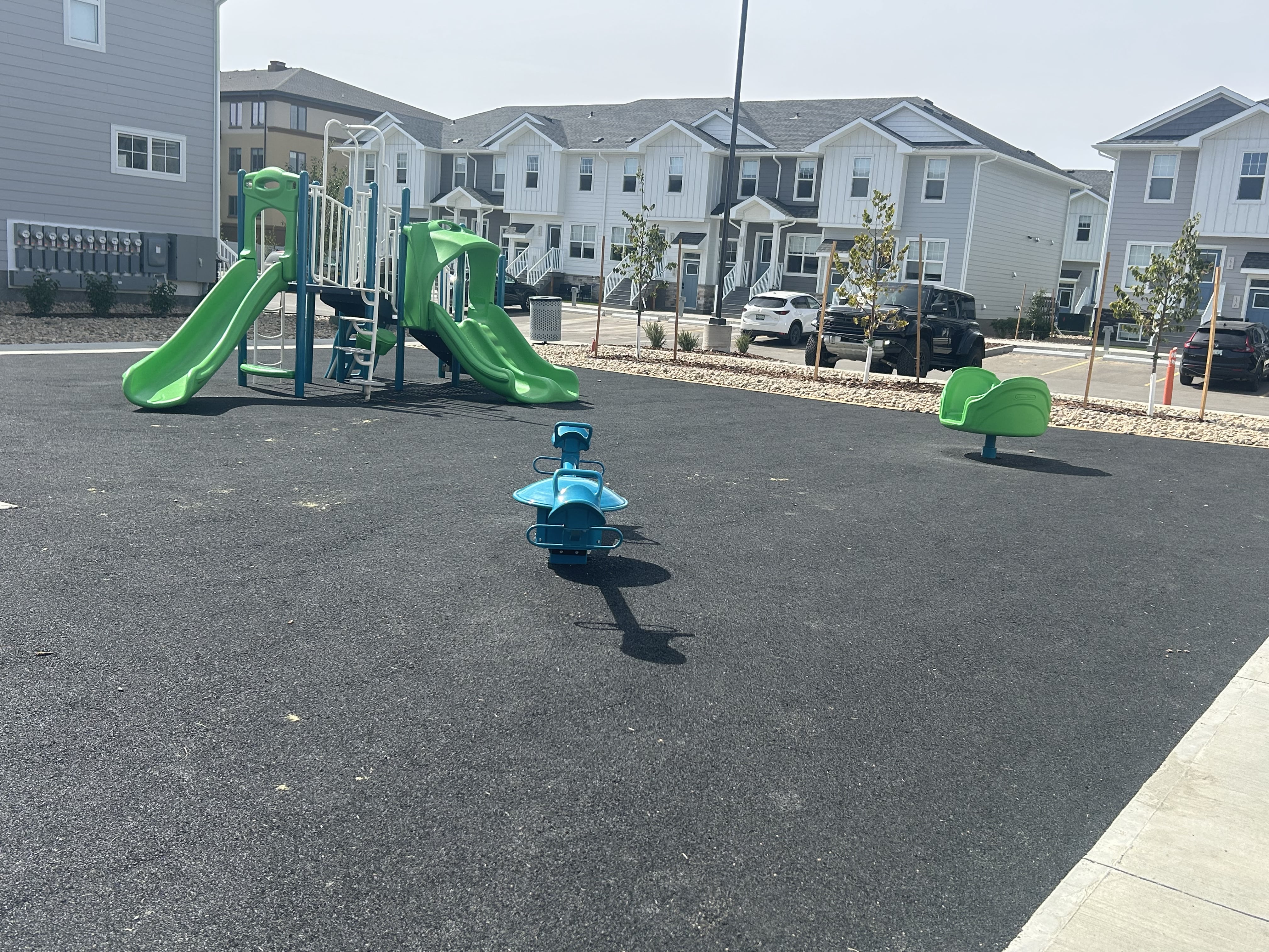 Windsor Park playground equipment in Regina, SK showing accessible play equipment