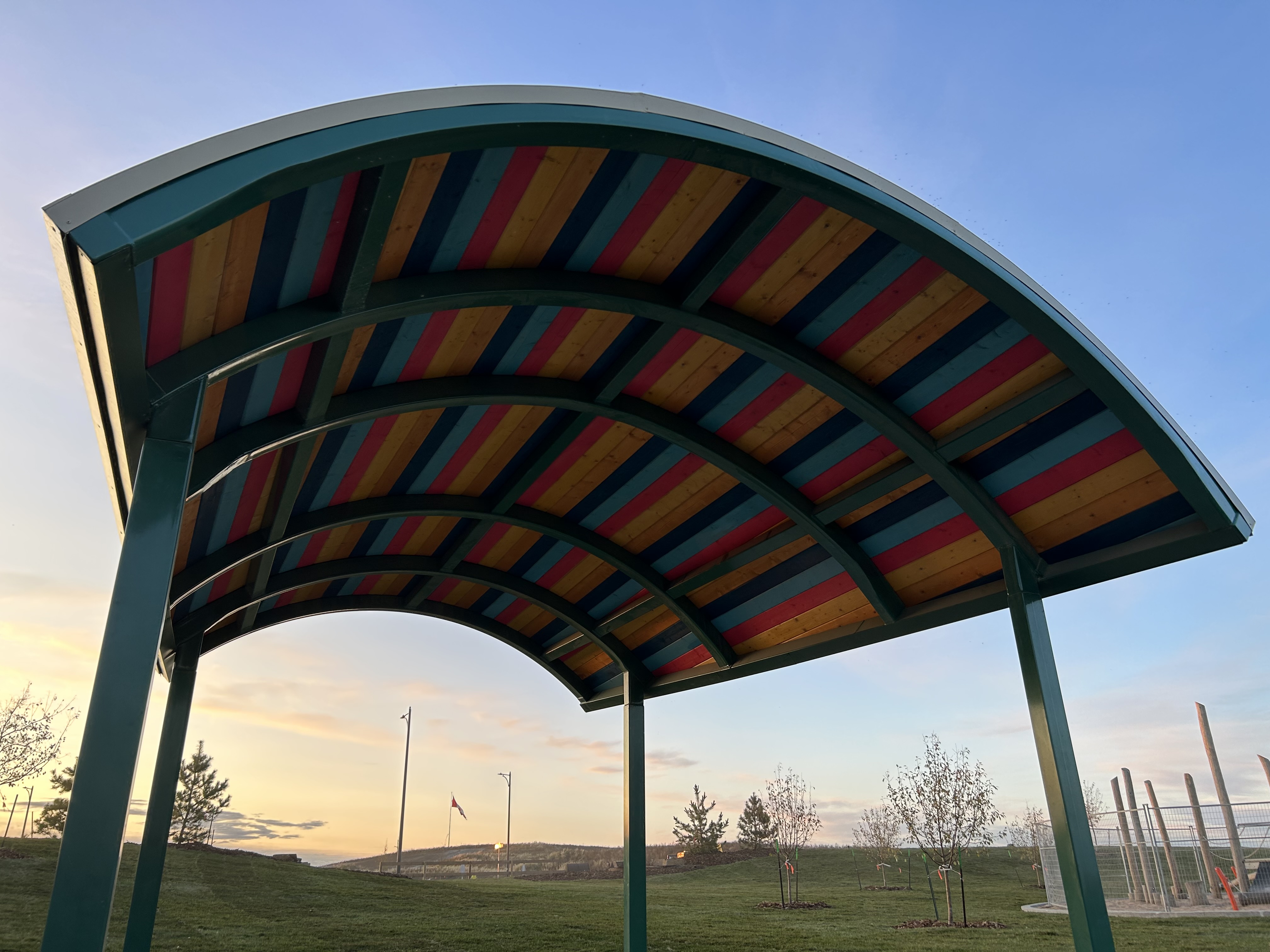 Cambrian Playground playground equipment in Sherwood Park, AB showing electronic memory game Simon