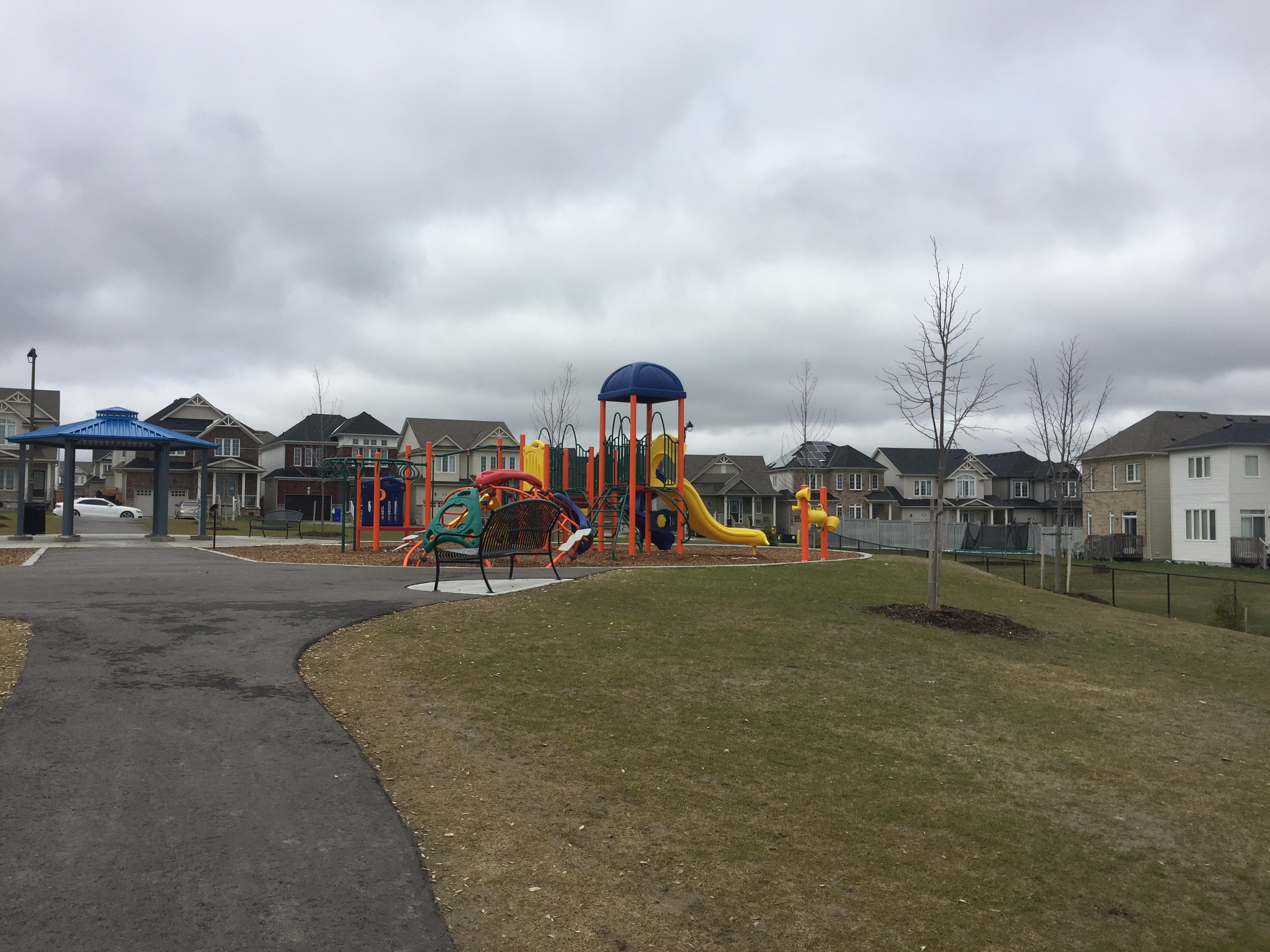 Shelburne Community Park playground equipment in Shelburne, ON with water treatment system
