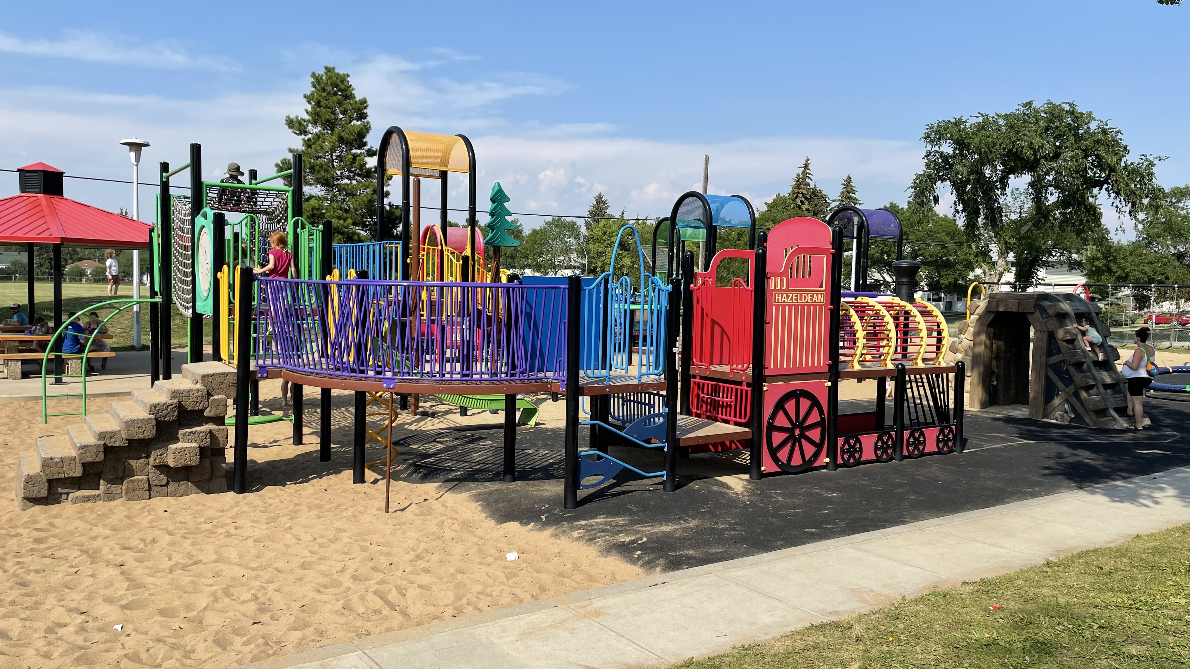Hazeldean Park (Edmonton, AB) in Edmonton, AB playground equipment and play area