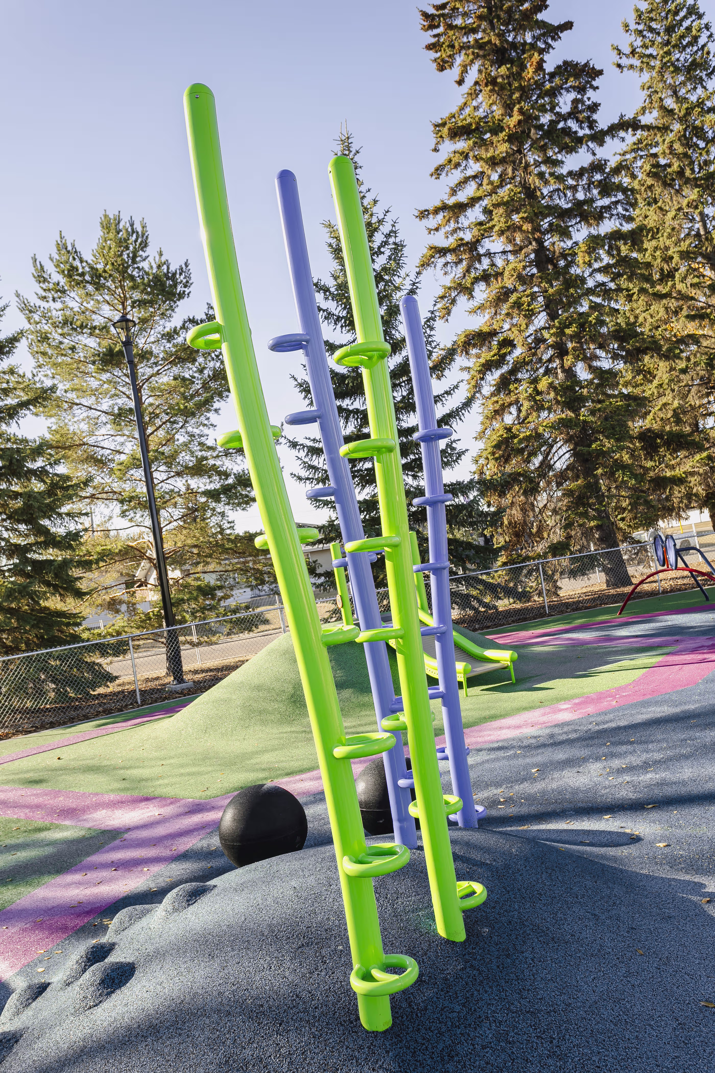 Balwin Pineapple Park (Edmonton, AB) playground in Edmonton, AB - outdoor recreational equipment