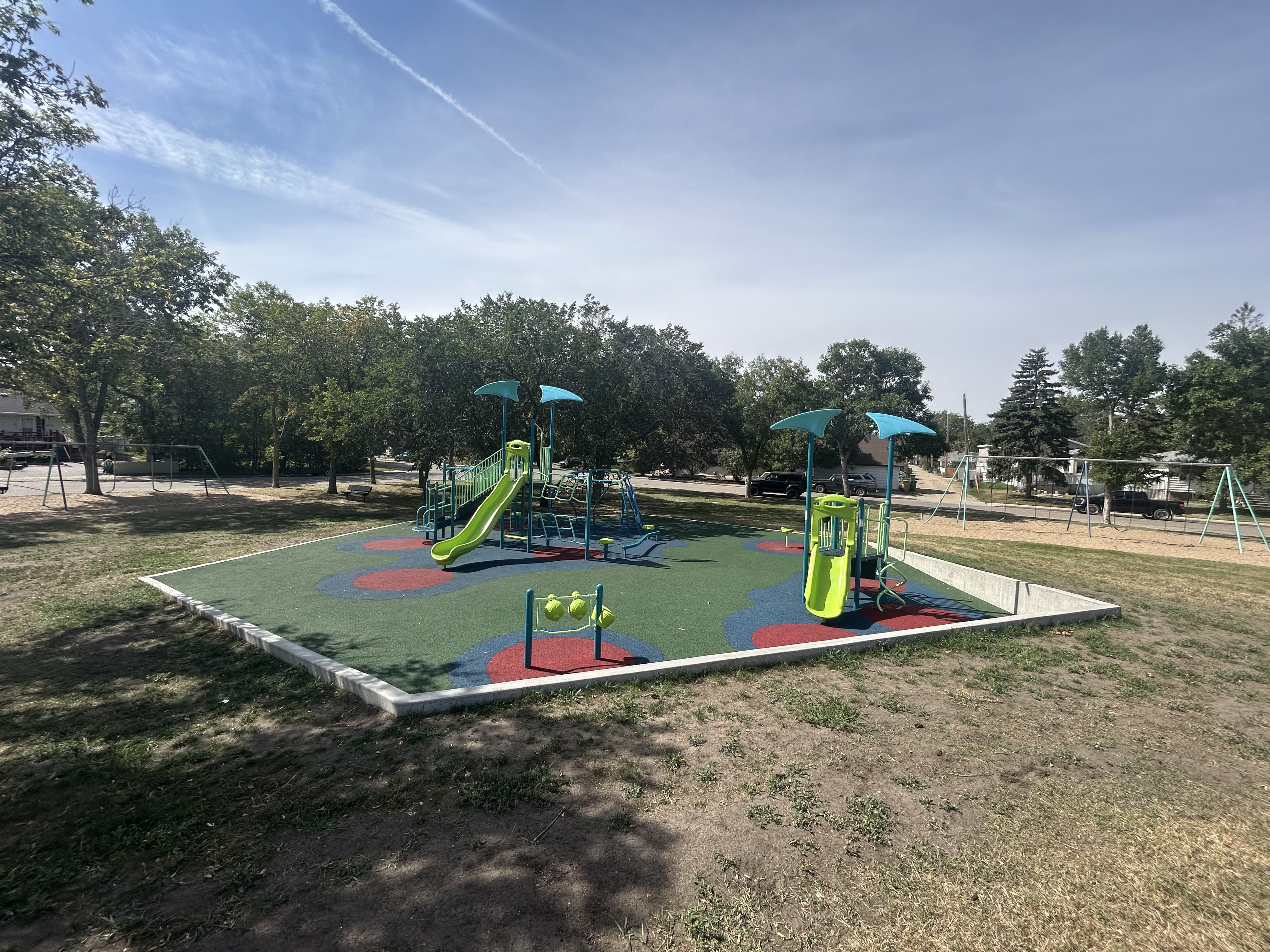 Benson Park playground in Regina, SK - playground climbing structures