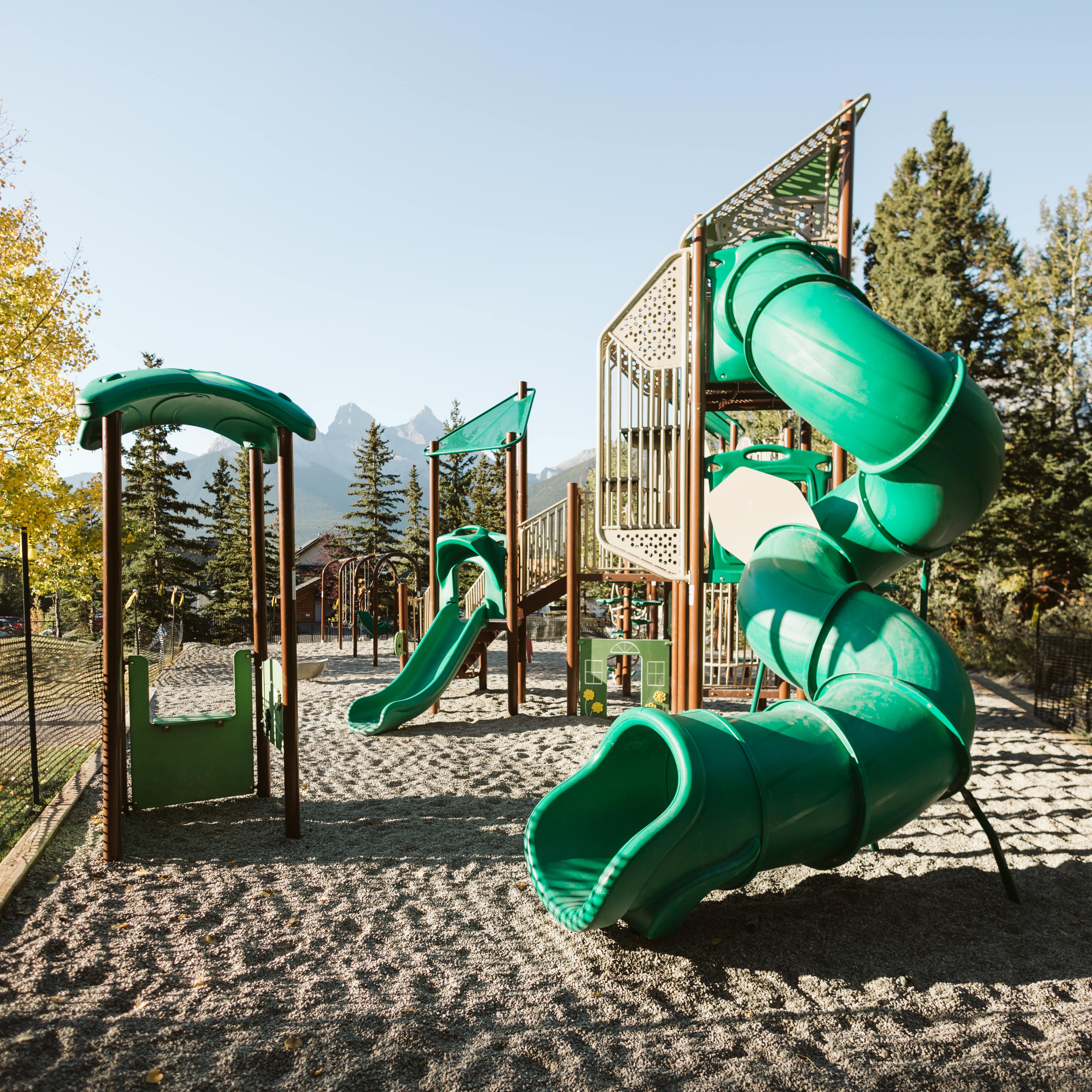 Lady MacDonald Park (Canmore, AB) playground in Canmore, AB - inclusive play equipment