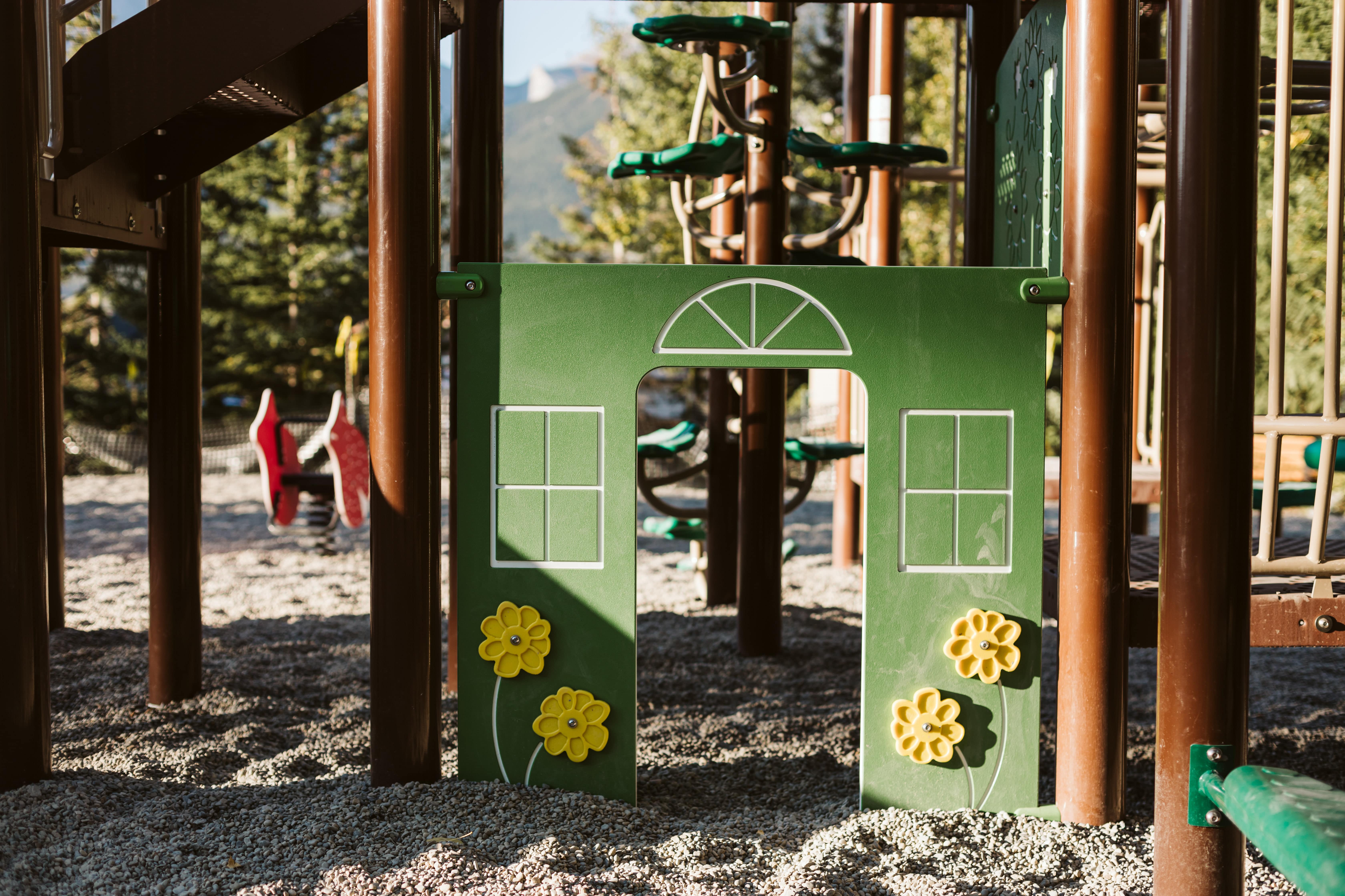 Lady MacDonald Park (Canmore, AB) playground in Canmore, AB - interactive play elements