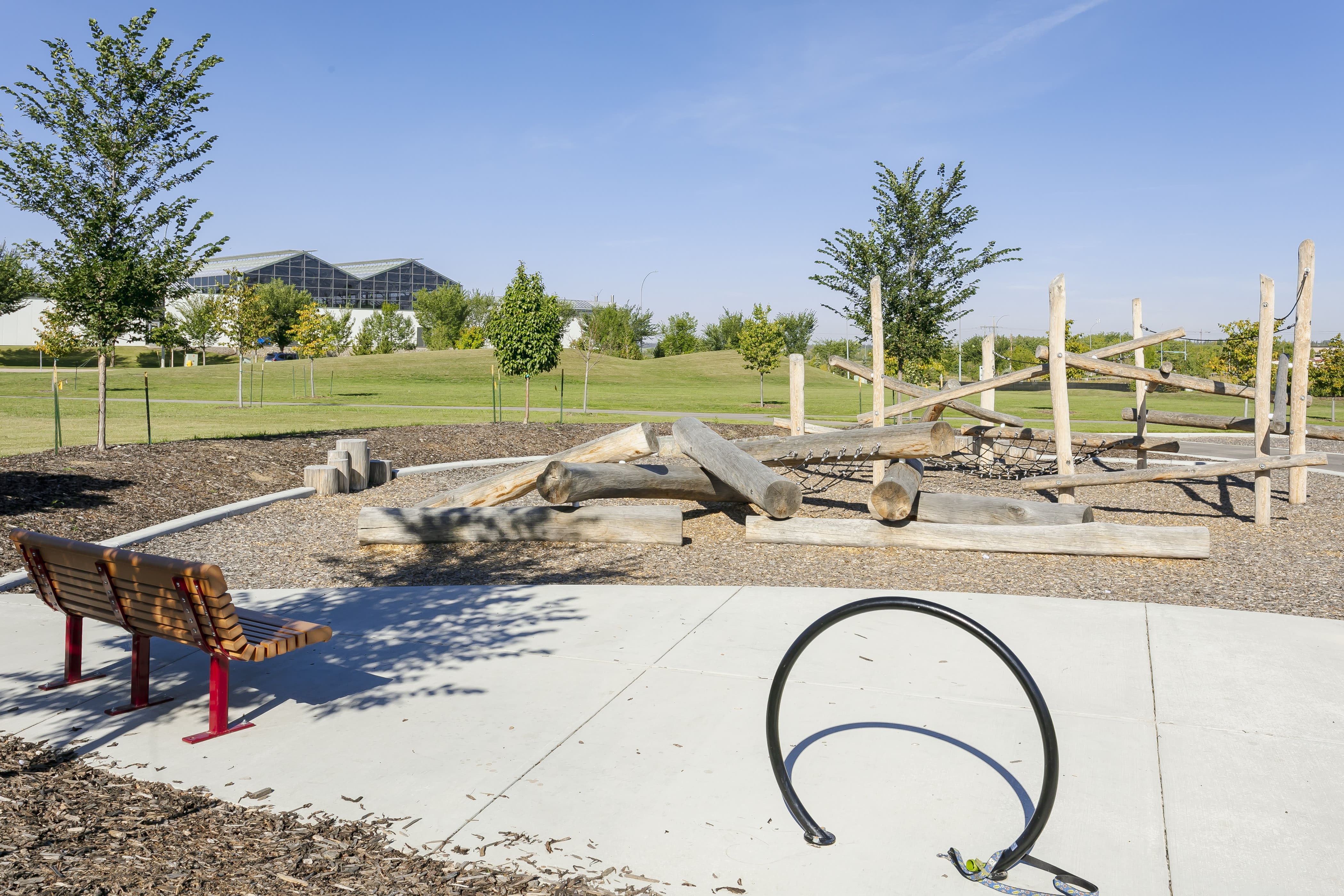 Rondeau Park (Edmonton, AB) playground in Edmonton, AB - children playing on equipment