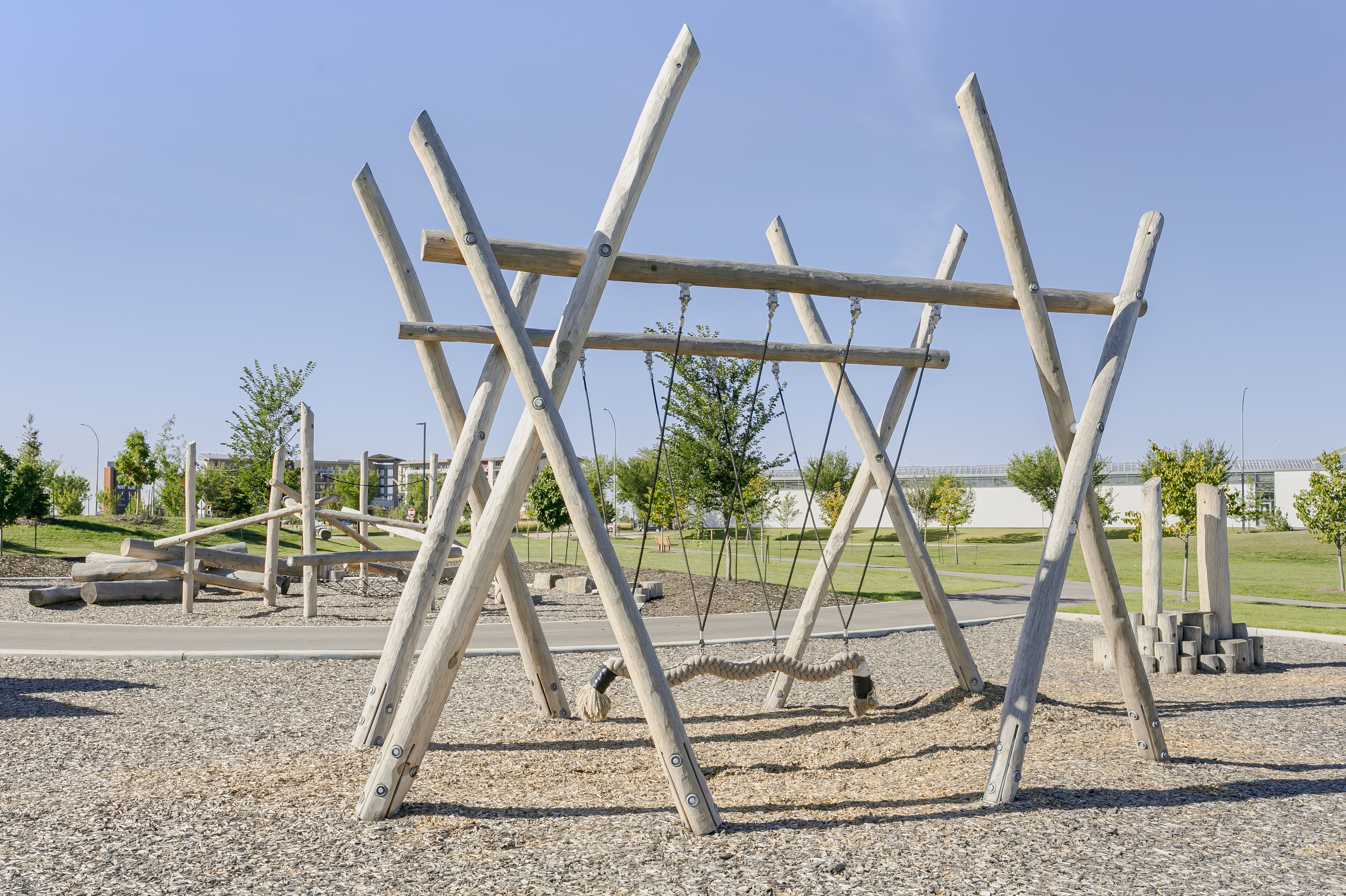 Rondeau Park playground in Edmonton, AB - playground swing sets and slides
