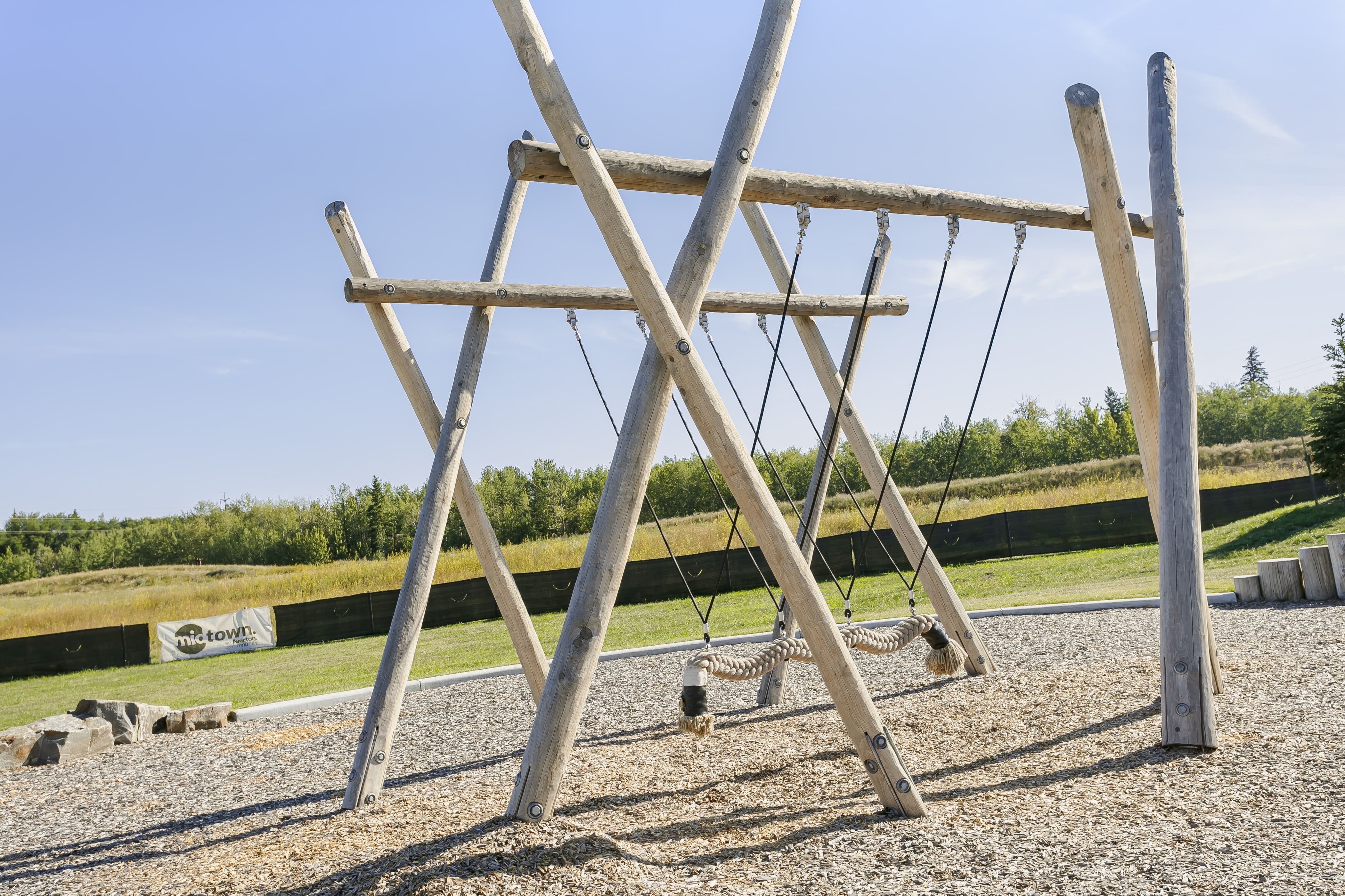 Rondeau Park (Edmonton, AB) playground in Edmonton, AB - play area surfacing and safety features