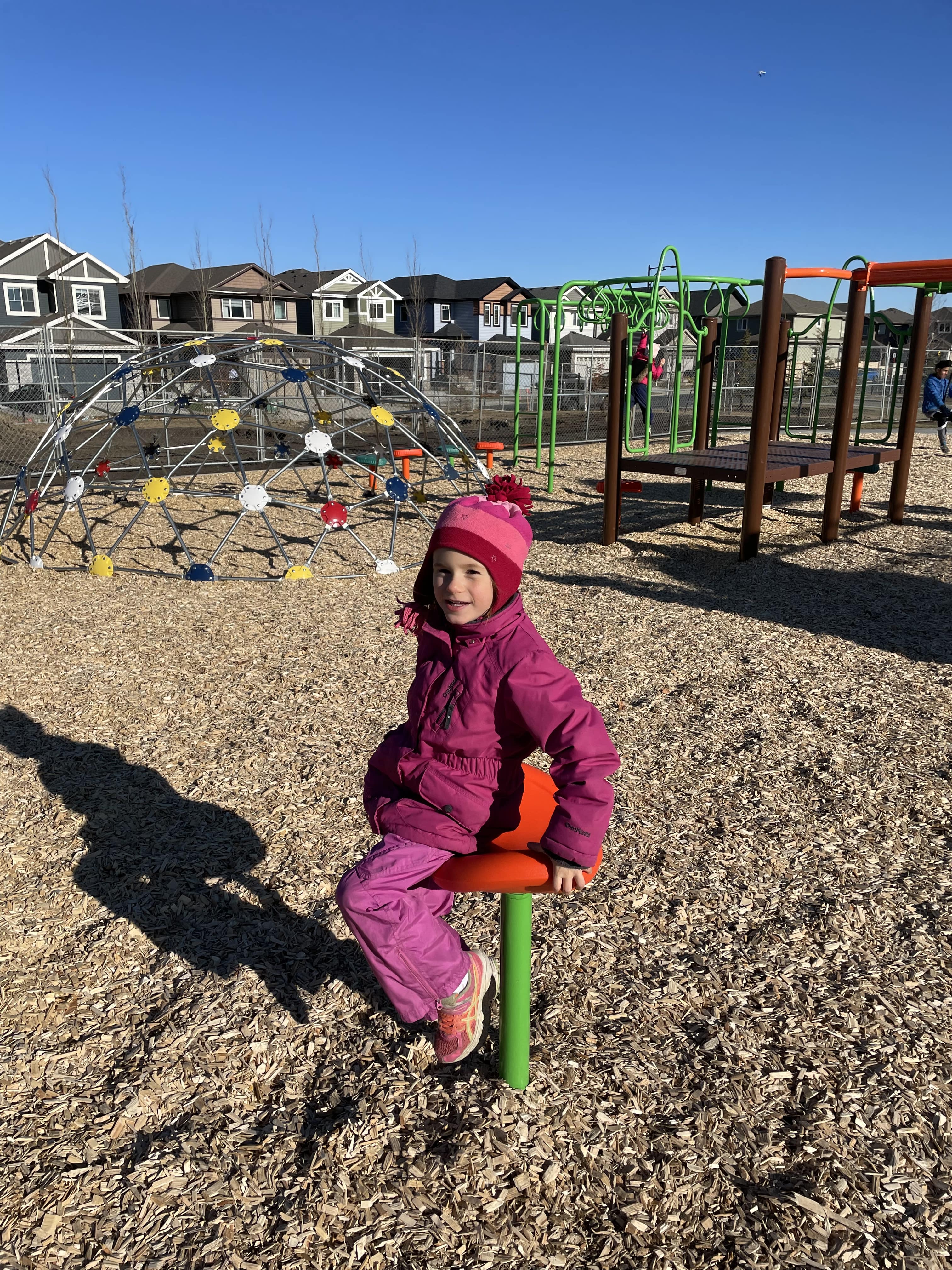 Shauna May Seneca School playground in Edmonton, AB - playground equipment and play structures