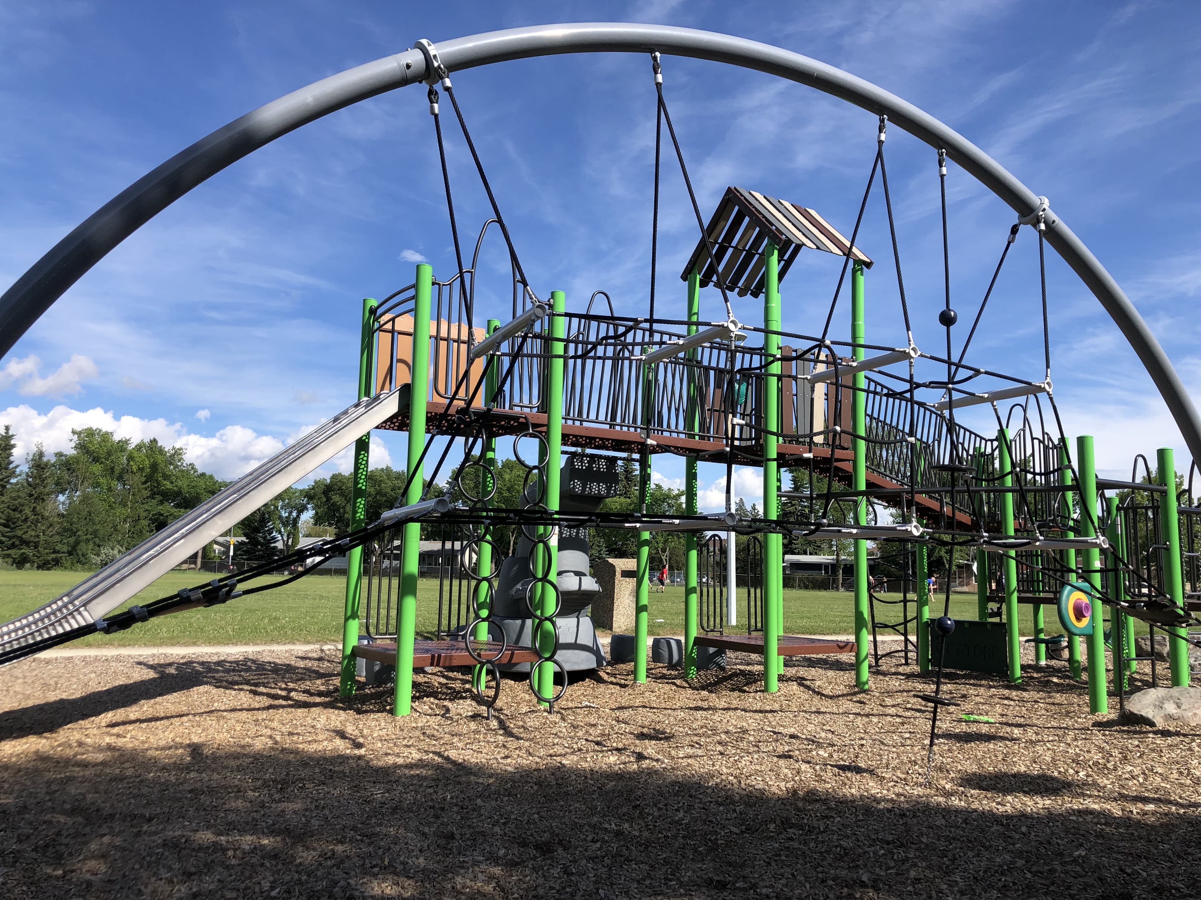 Meadowlark Park (Edmonton, AB) playground in Edmonton, AB - playground swings and slides