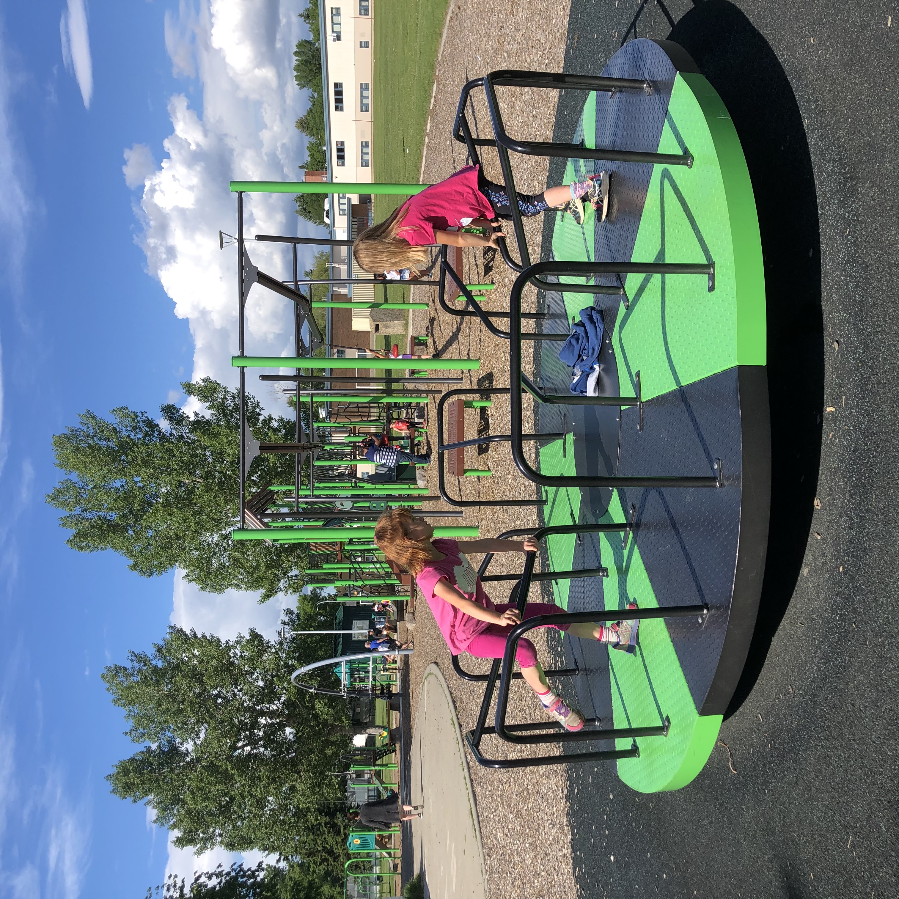 Meadowlark Park (Edmonton, AB) playground in Edmonton, AB - play area surfacing and safety features