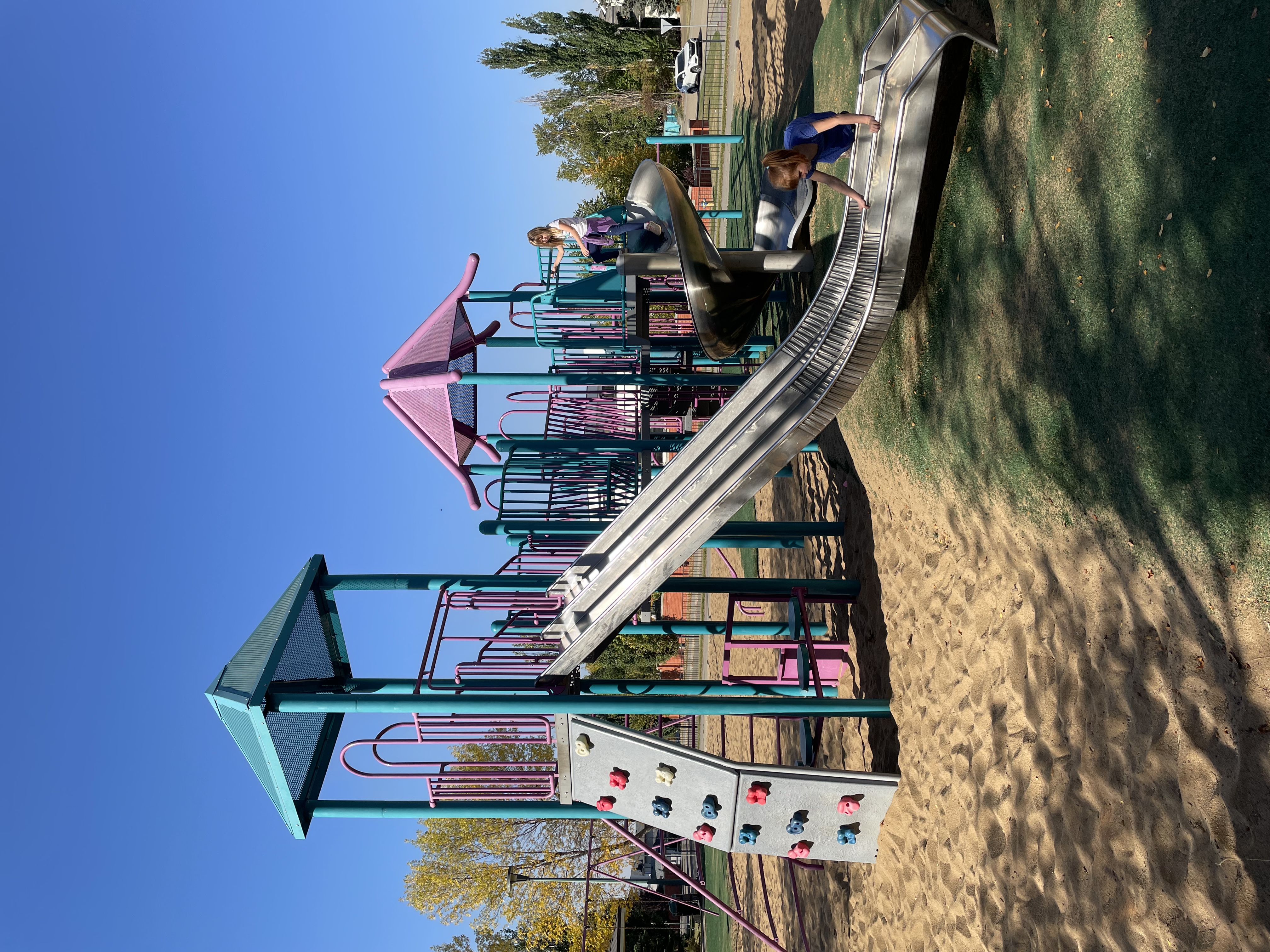 Falconer Heights Playground (Edmonton, AB) playground in Edmonton, AB - overview of play area and equipment