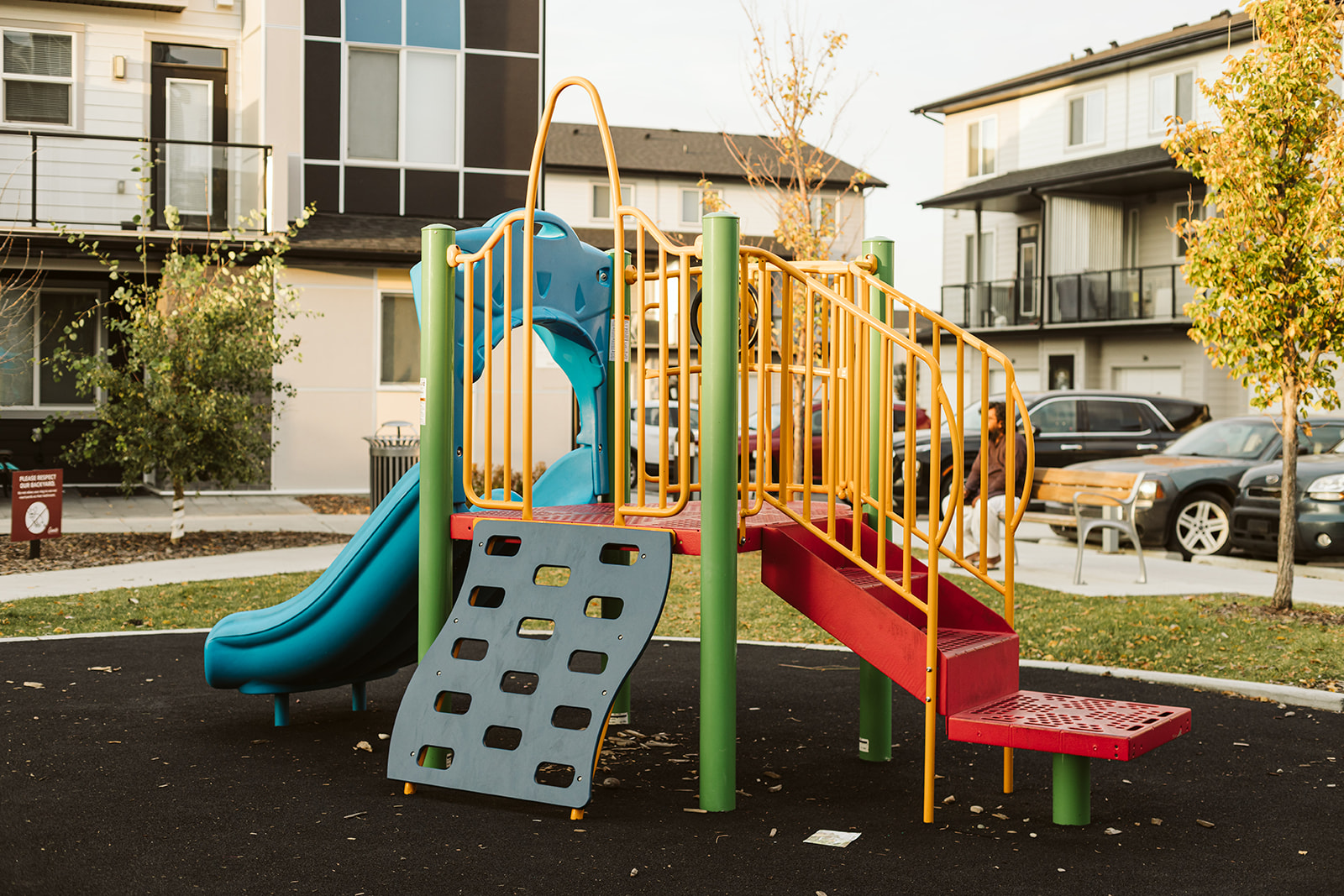 Redstone (Calgary, AB) playground in Calgary, AB - play area surfacing and safety features