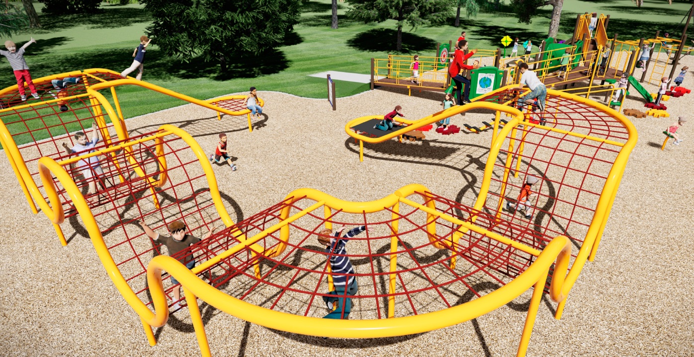 Maple Crest Playground (Edmonton, AB) playground in Edmonton, AB - play area surfacing and safety features
