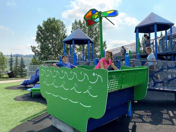 Hidden Valley Playground (Calgary, AB) playground in Calgary, AB - natural playground features