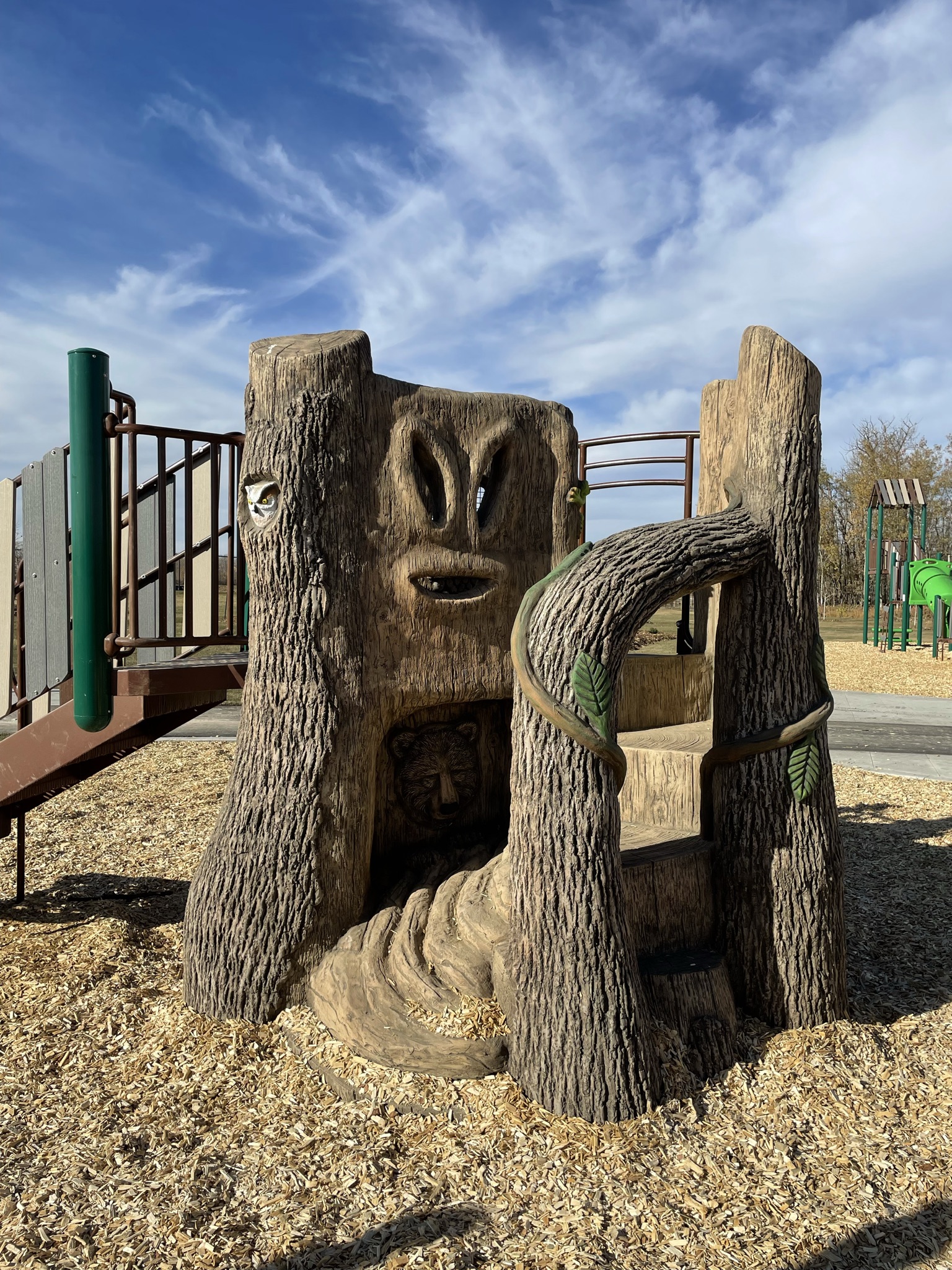 Uplands Playground (Edmonton, AB) playground in Edmonton, AB - playground swings and slides