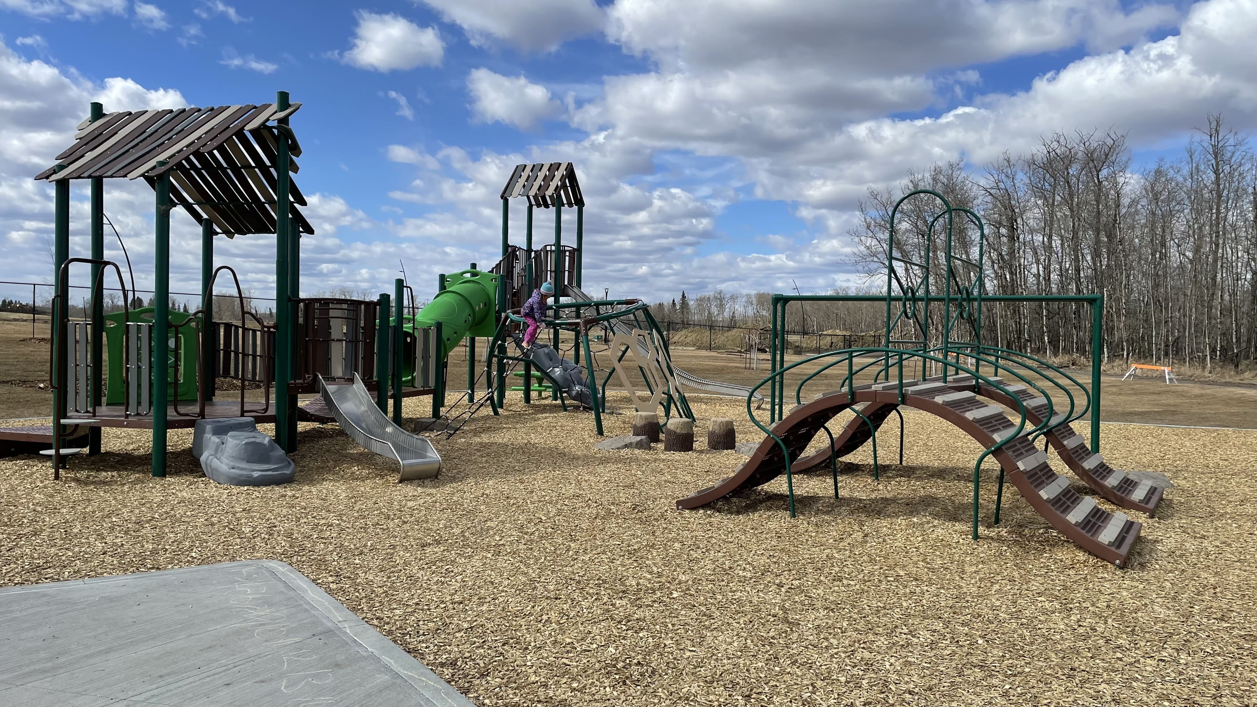 Uplands Playground (Edmonton, AB) playground in Edmonton, AB - inclusive play equipment