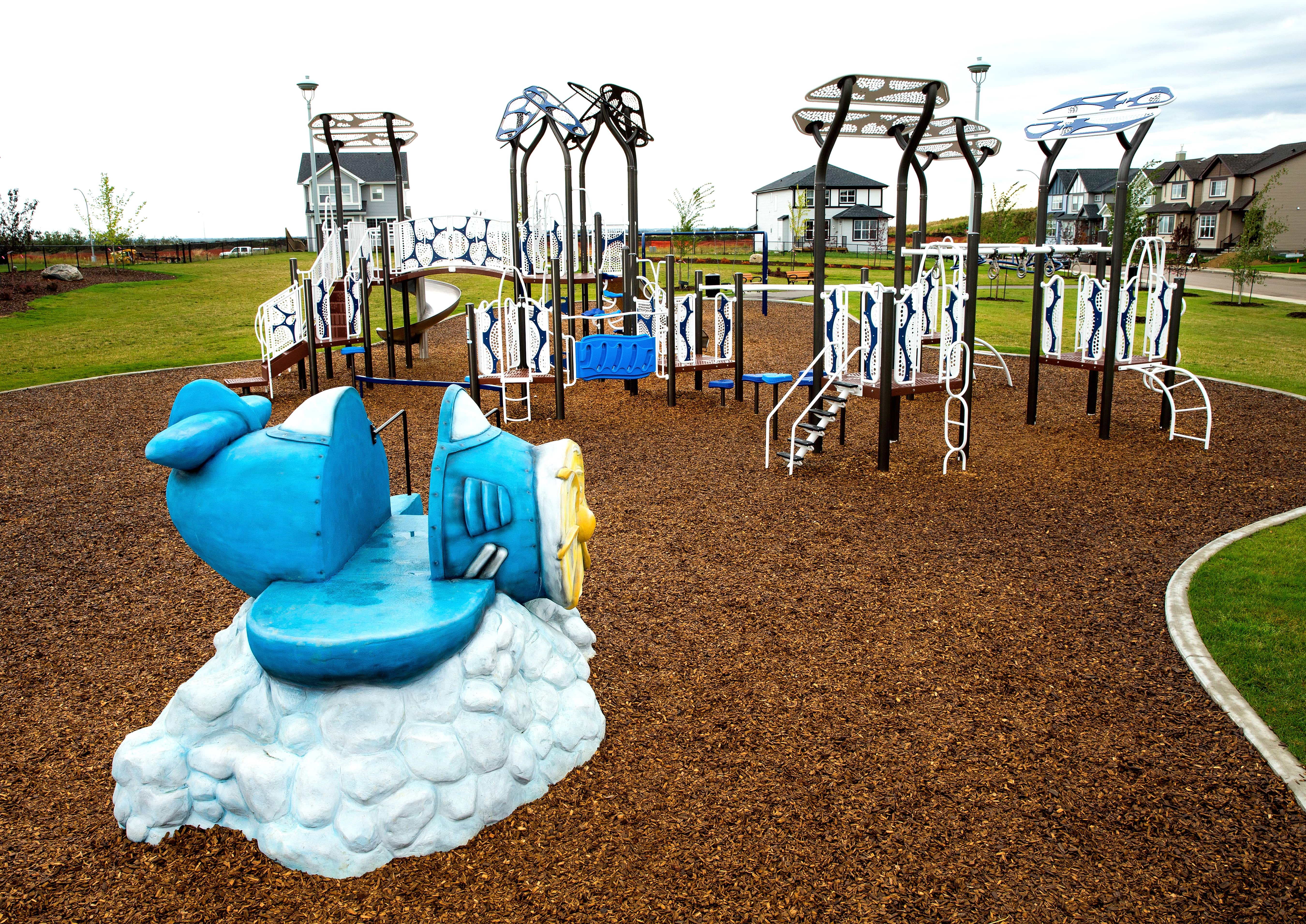 McConachie Subdivision playground in Edmonton, AB - community playground space