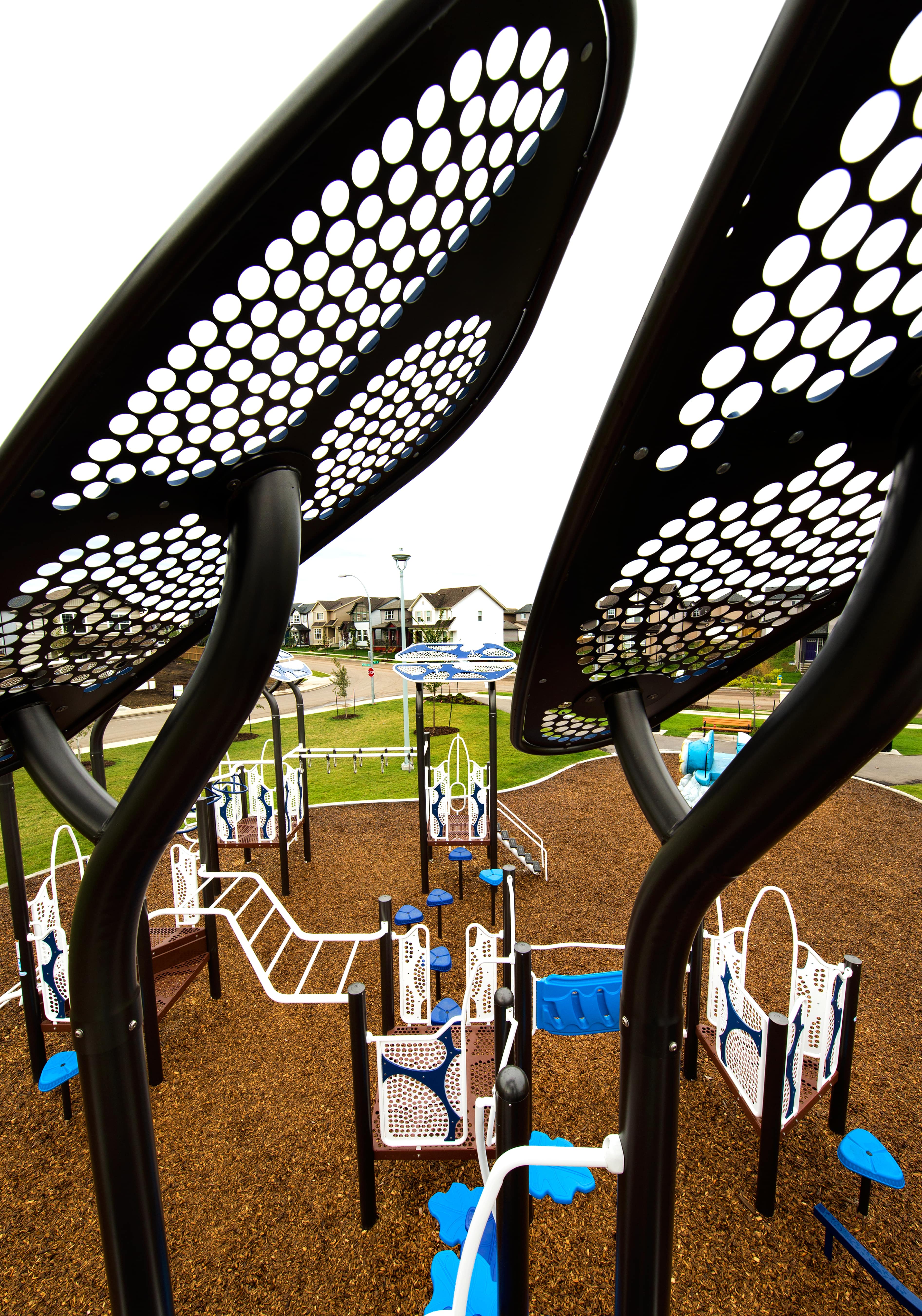 McConachie Subdivision playground in Edmonton, AB - playground climbing structures