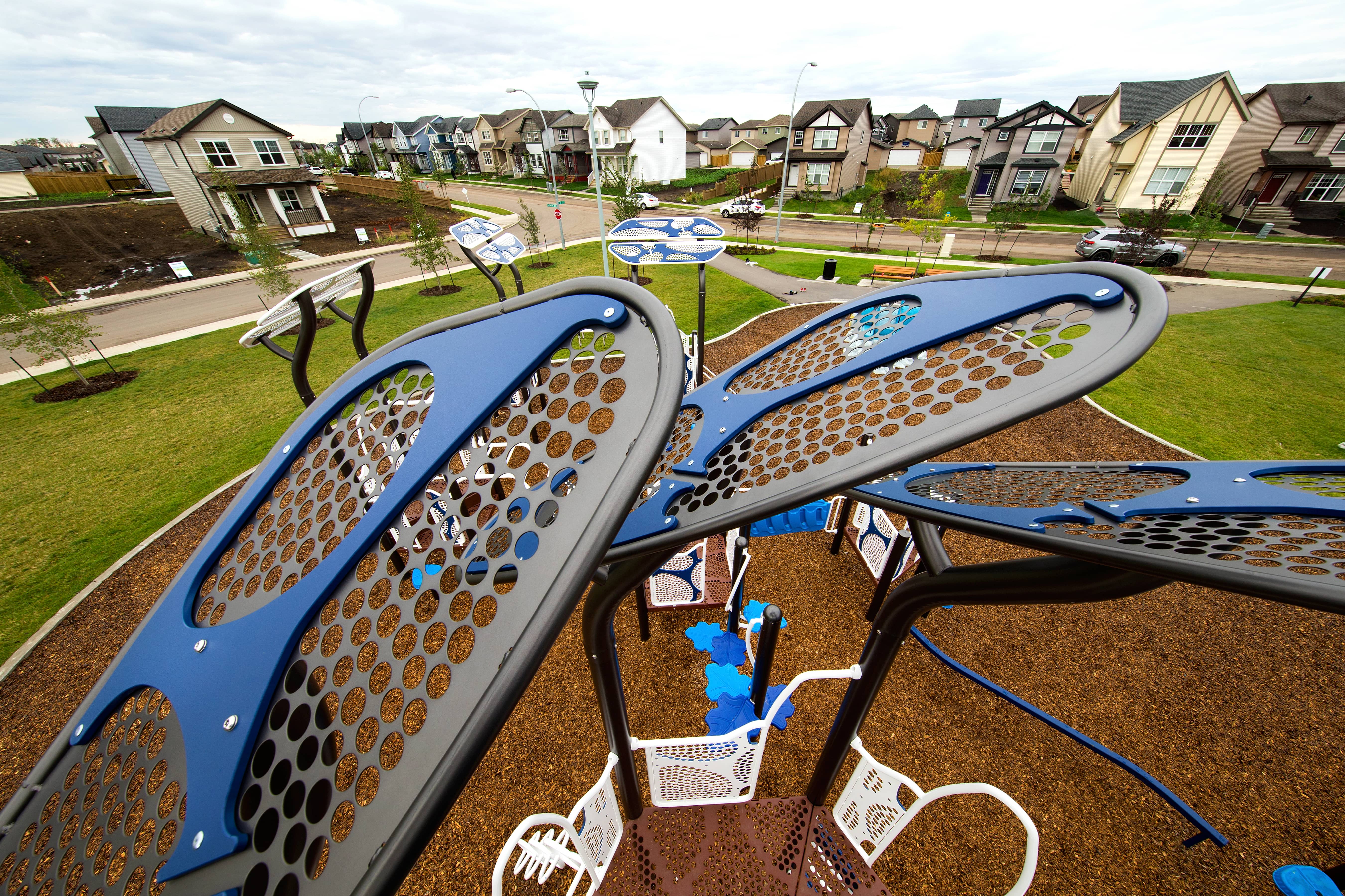 McConachie Subdivision playground in Edmonton, AB - accessible play equipment