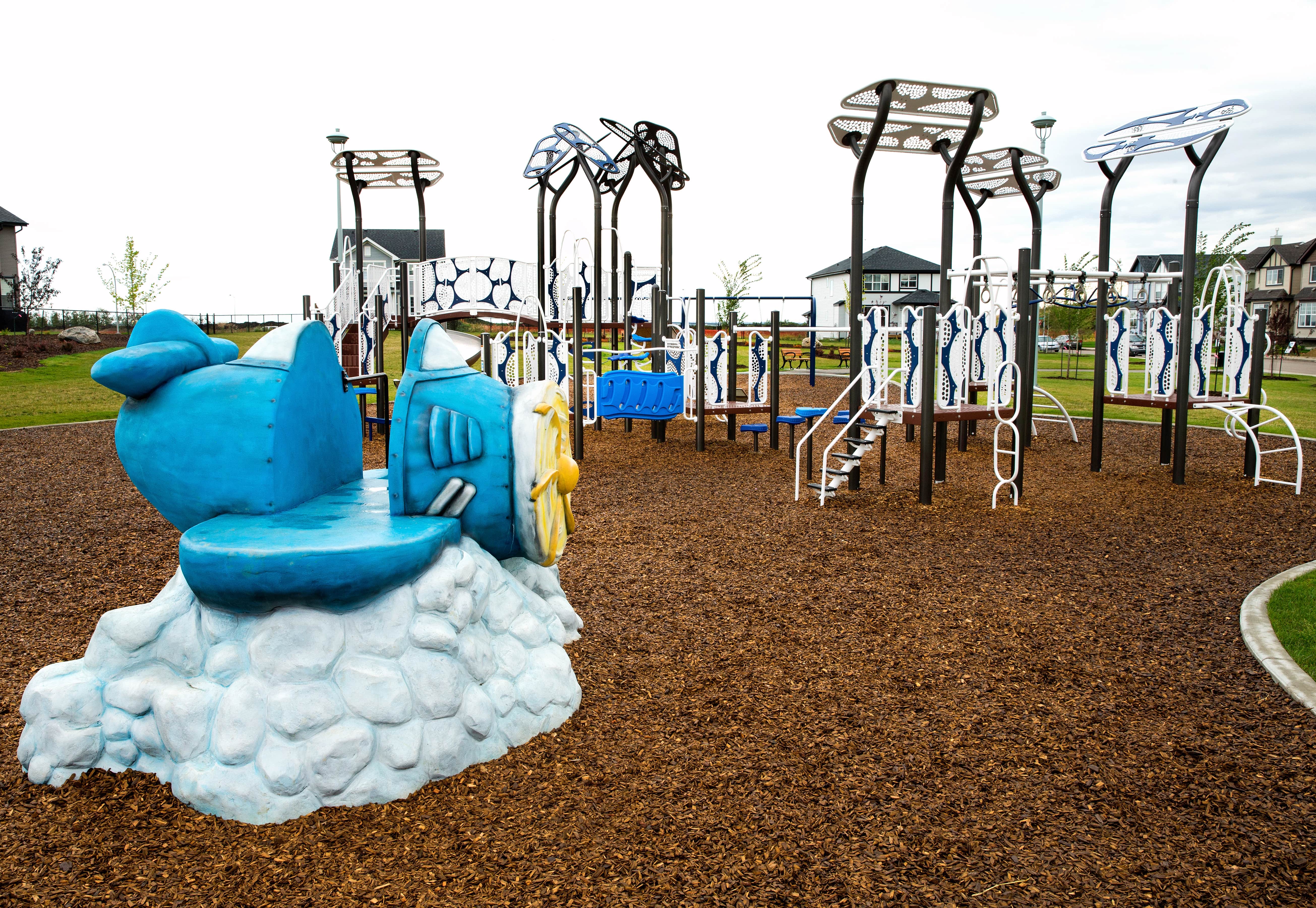 McConachie Subdivision (Edmonton, AB) playground in Edmonton, AB - outdoor recreational equipment