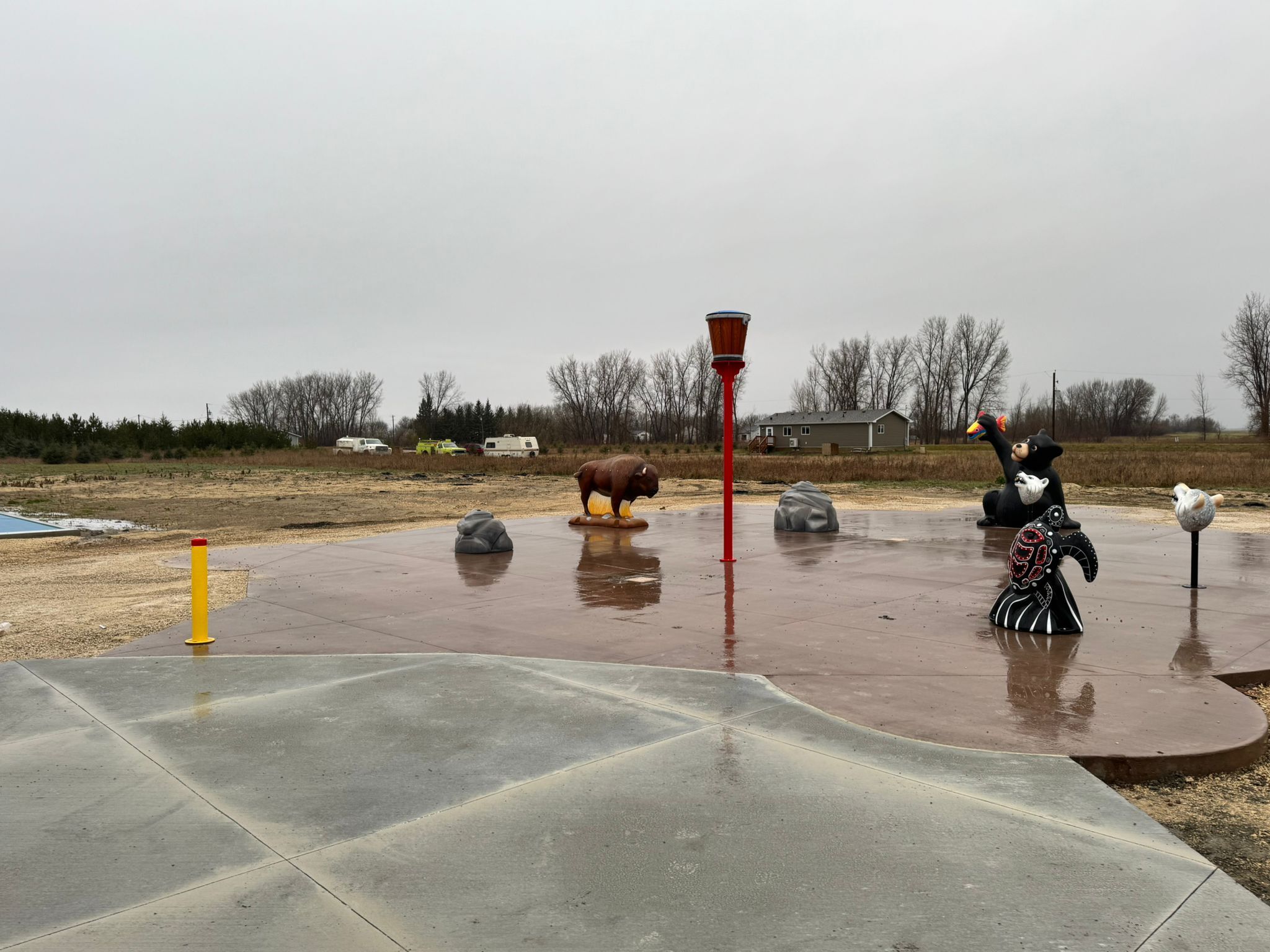 Dakota Plains Wahpeton First Nations playground in Wahpeton, Manitoba - play area surfacing and safety features