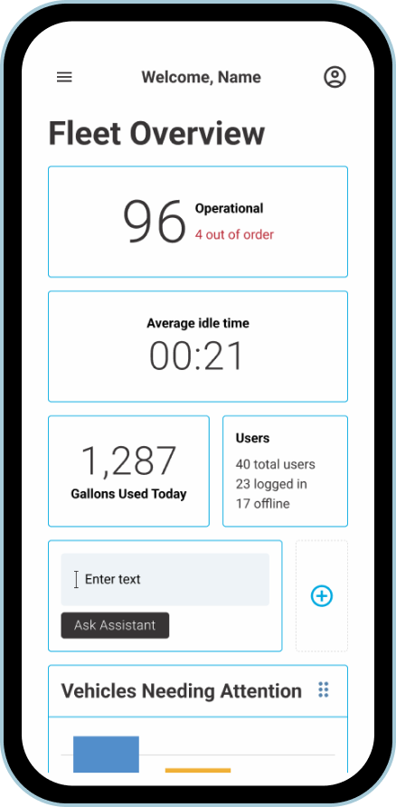 Portal homepage on a mobile phone screen