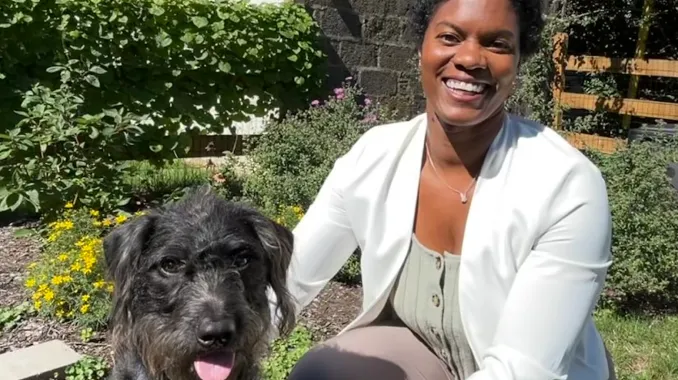 Dr. Aliya McCullough and her dog.