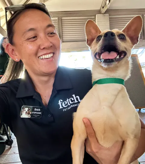 A Fetch shelter rep with a cute dog.