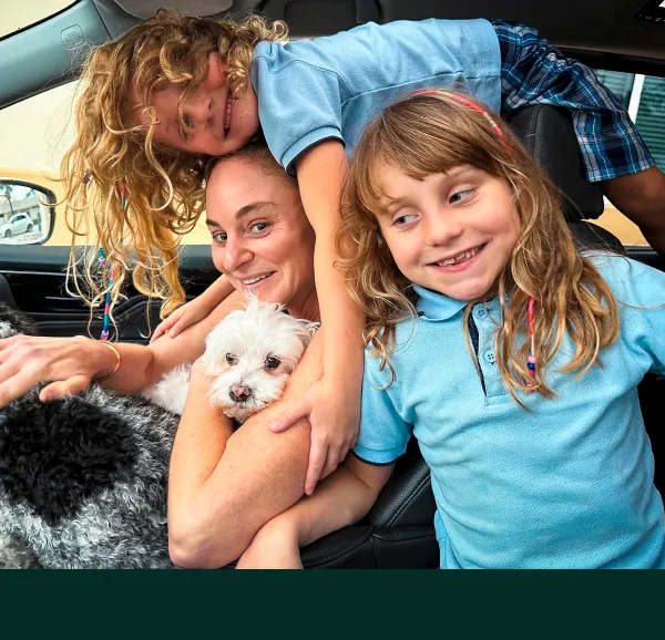 Lucy the dog and their family.