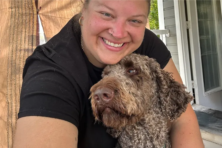 Finnegan and pet parent.