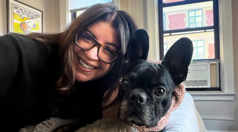 Michelle with Pablo, her French Bulldog