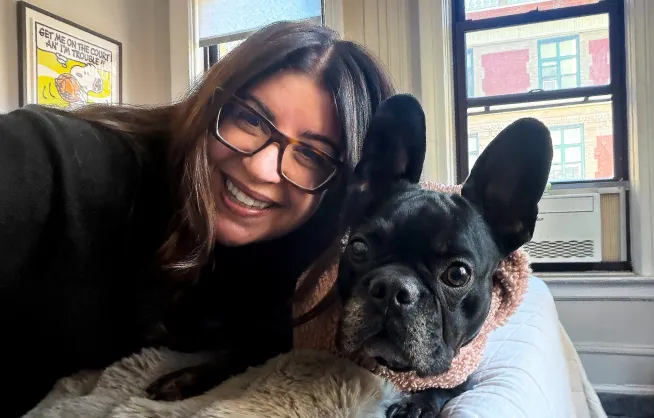 Michelle with Pablo, her French Bulldog
