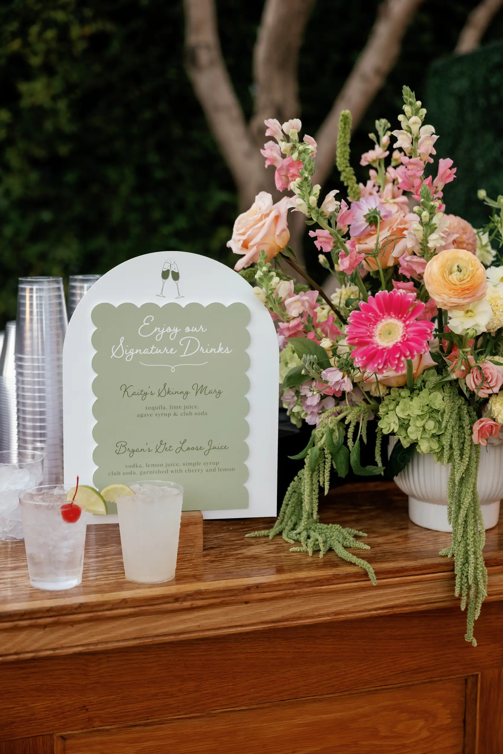His and hers signature drinks.