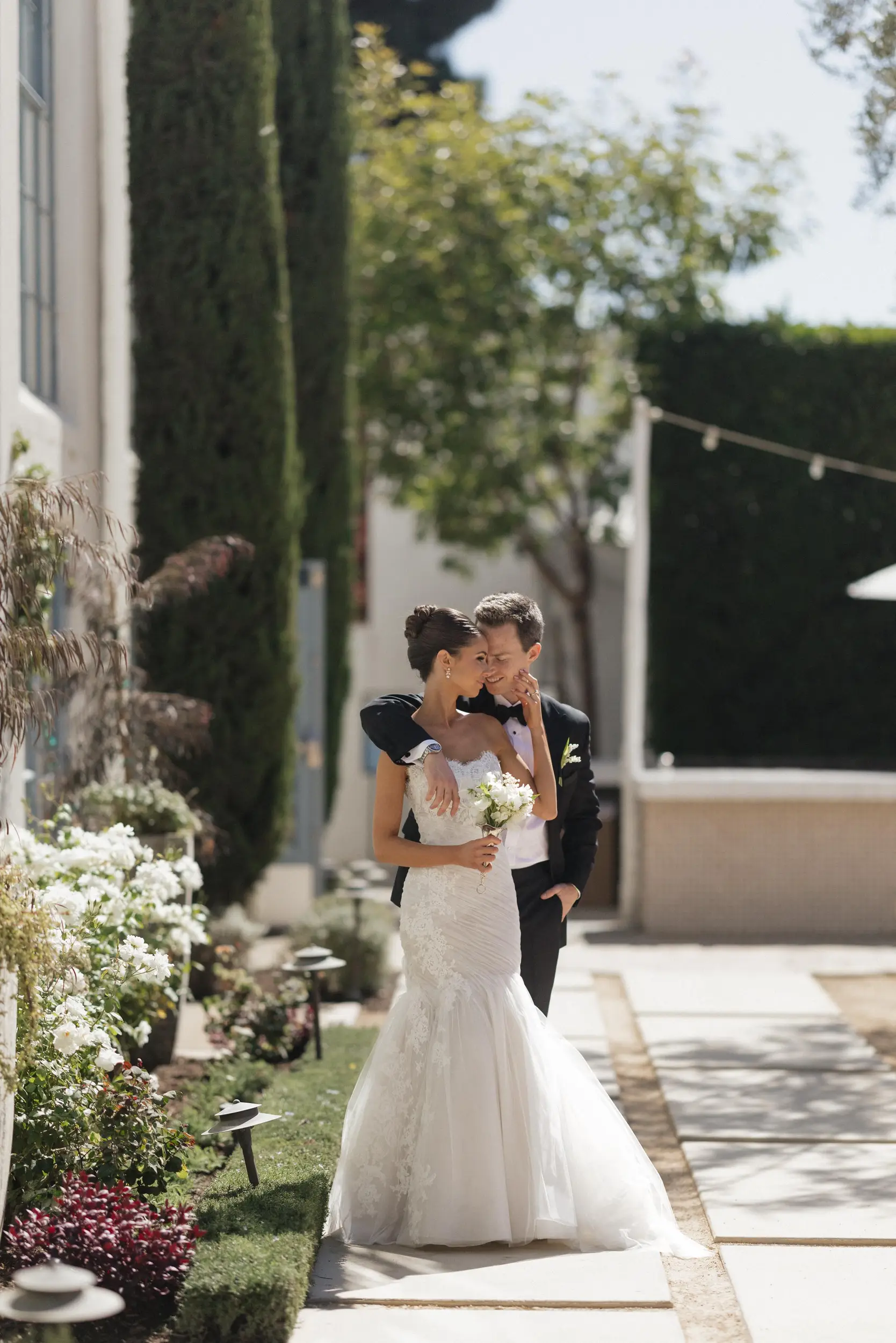 Bride and groom romantics.