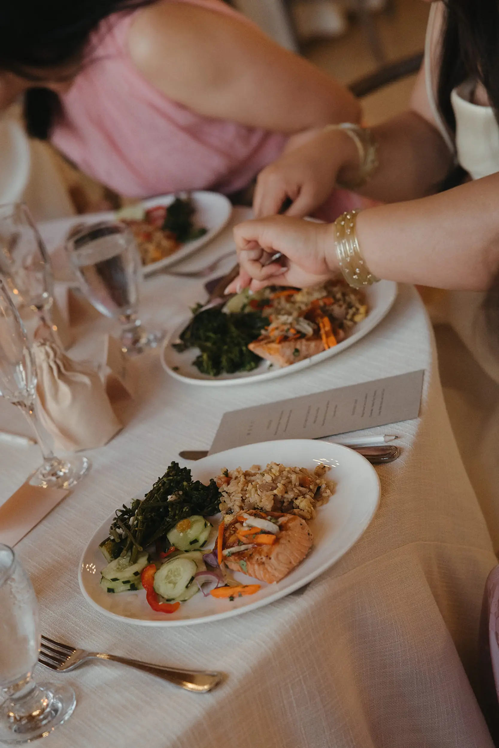 Wedding plated dinner.