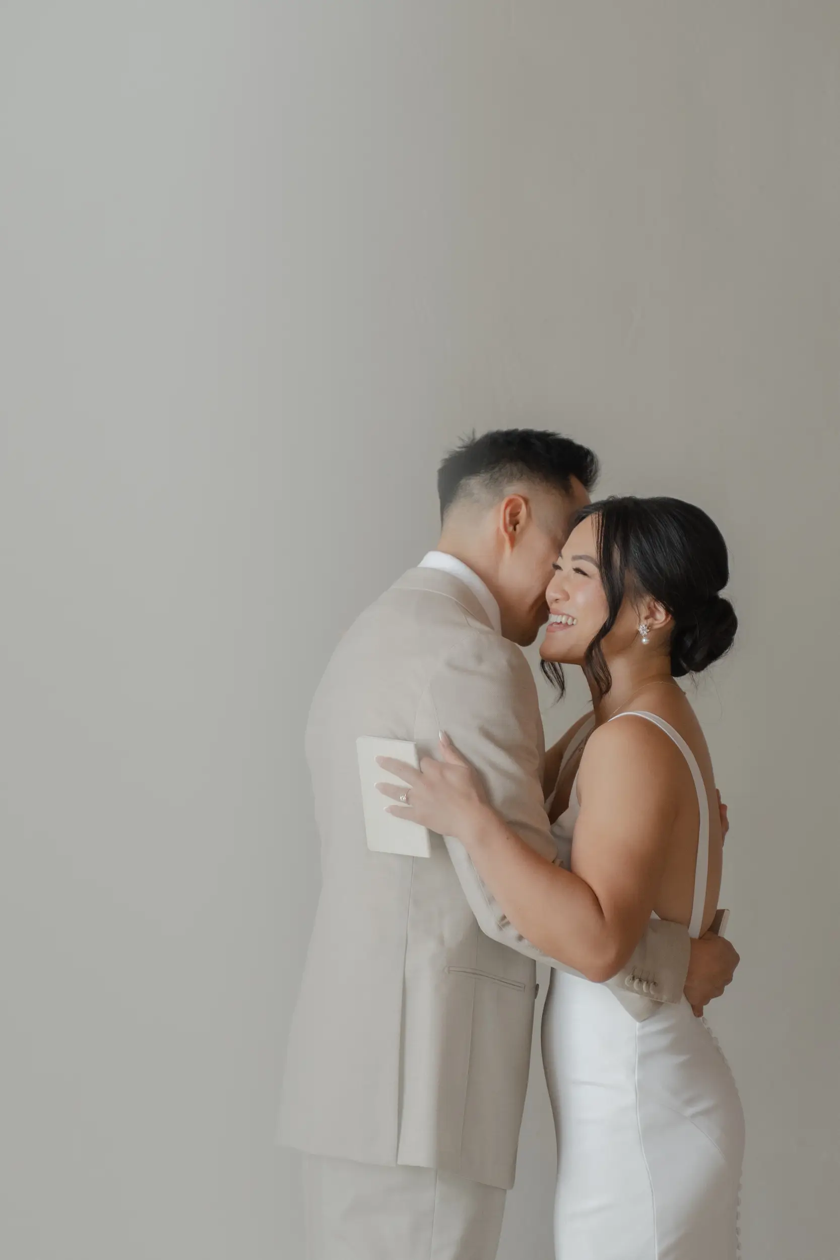 bride and groom first look
