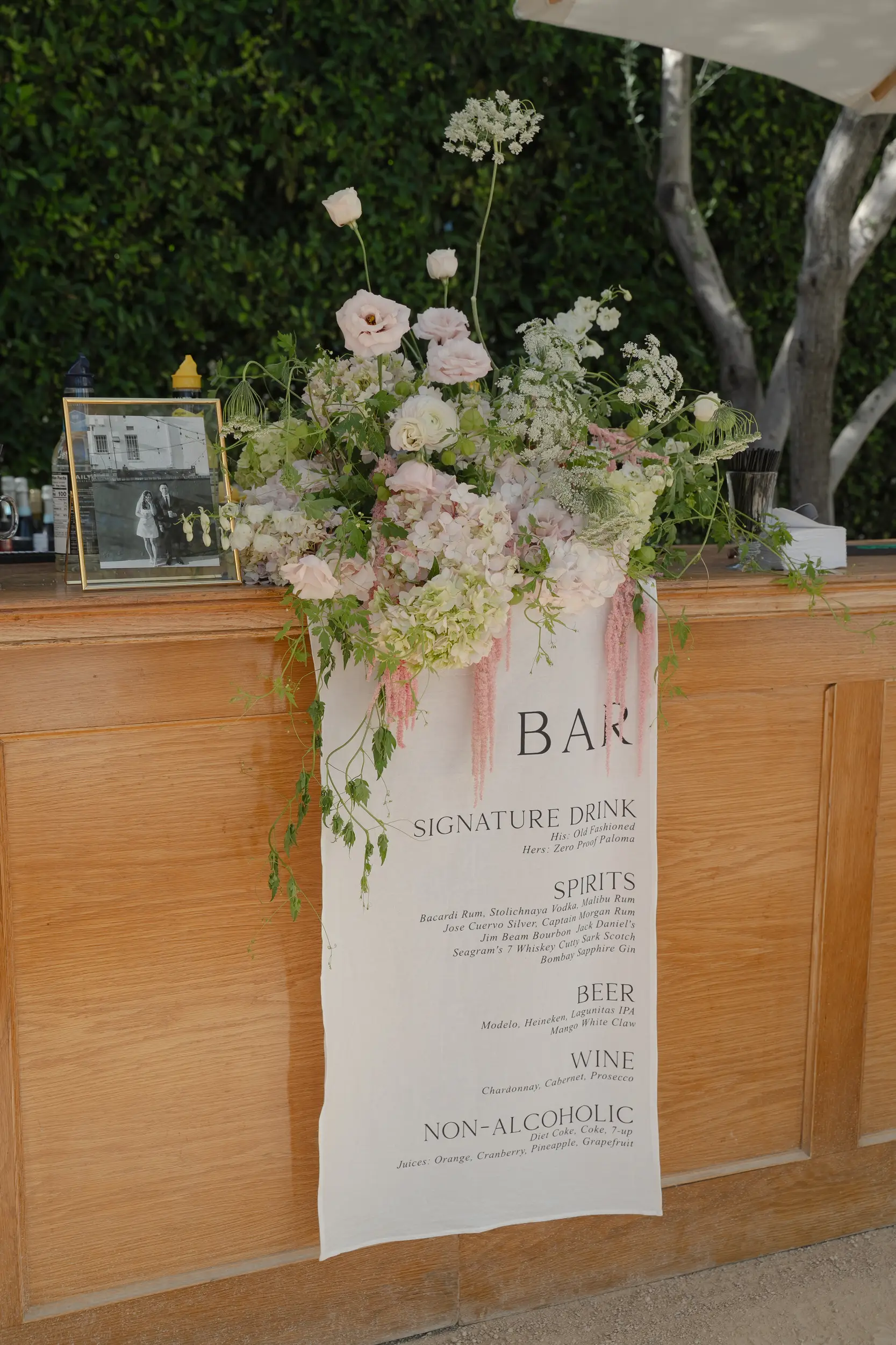 wedding bar florals