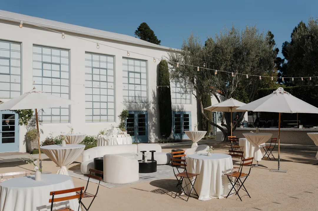 White wedding cocktail hour at Grand Gimeno.