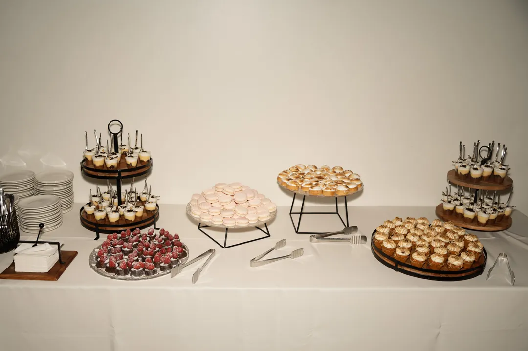 Mini wedding desserts.