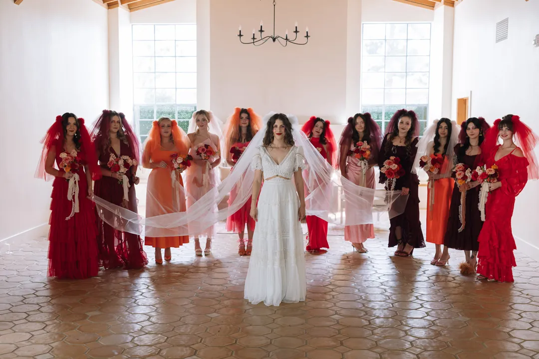 Roses, Red, and Ribbons decorated this Wedding Featured on Green Wedding Shoes