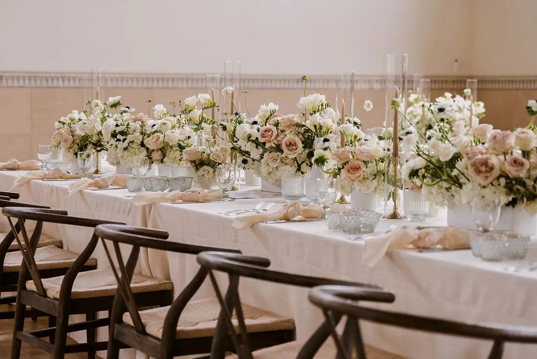 Romantic Floral Wedding and Reception Haircut at Grand Gimeno