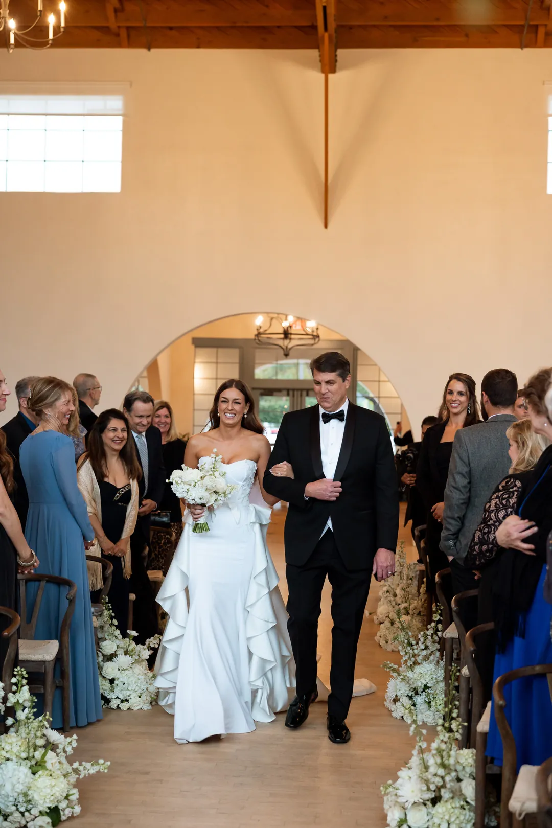 Bride entering the ceremony with an escort