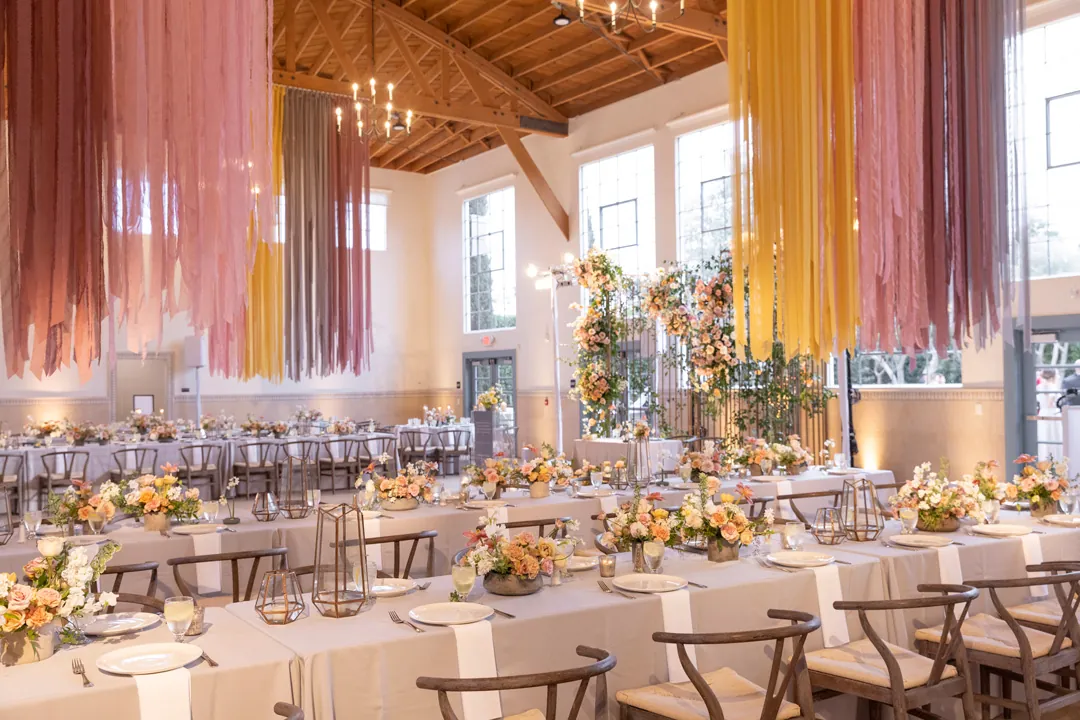 Colorful Streamers and Fresh Florals Decorated This Spring Wedding