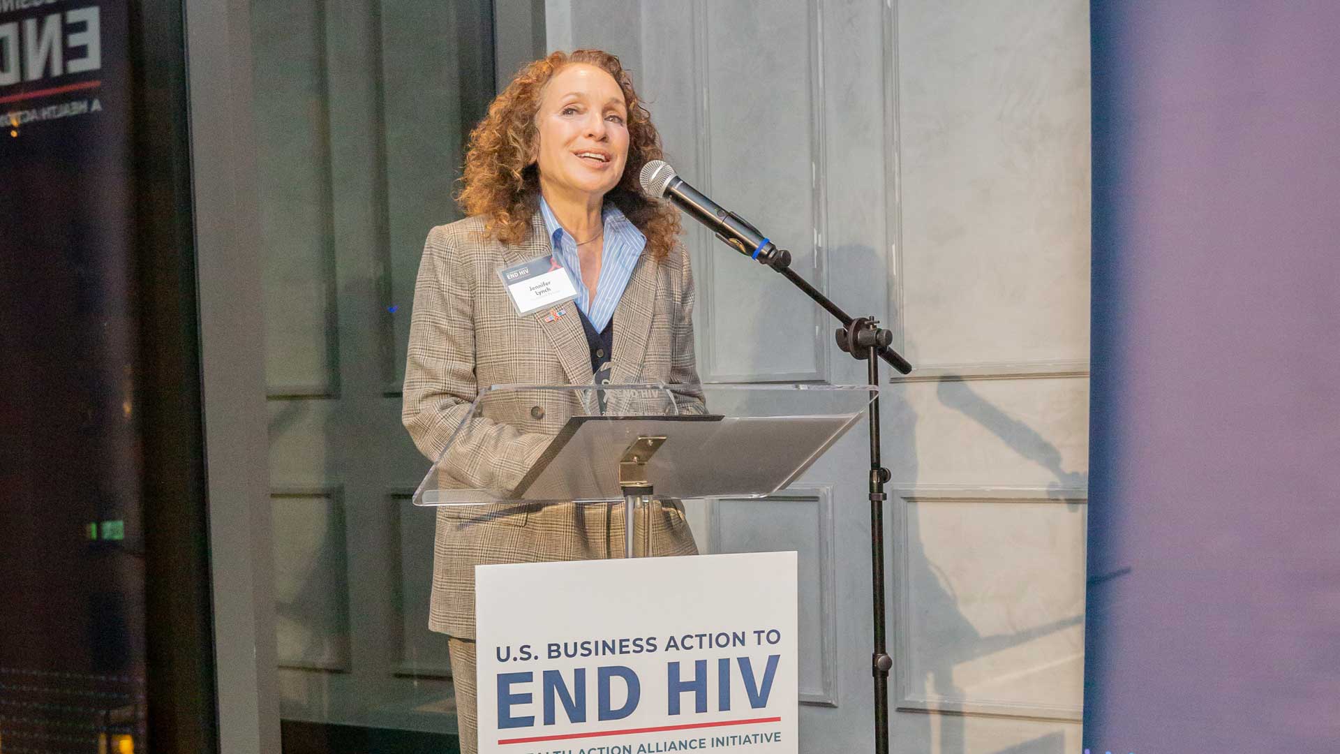 Paramount Pictures' Jennifer Lynch accepts the 2025 Beacon Award.